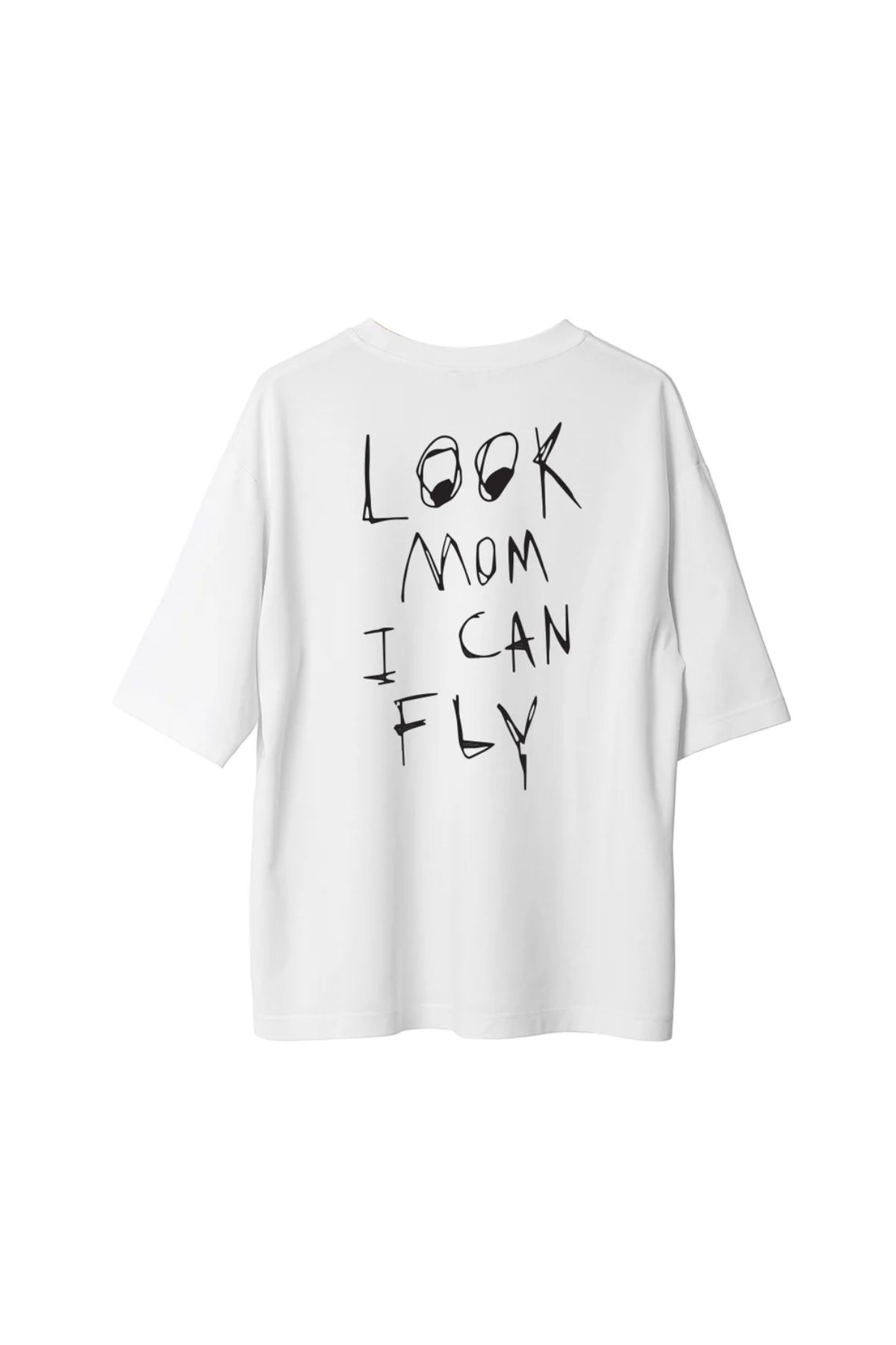 Koklonmoda Büyük Beden Unisex Look Mom Baskılı Oversize T-Shirt