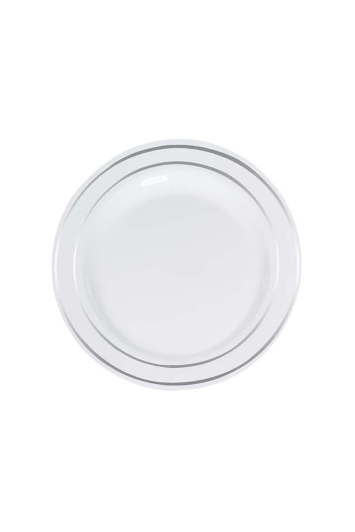 alsepeteavm Roll-up Lüks Plastik Tabak Gümüş Yaldızlı Beyaz 19cm 6lı