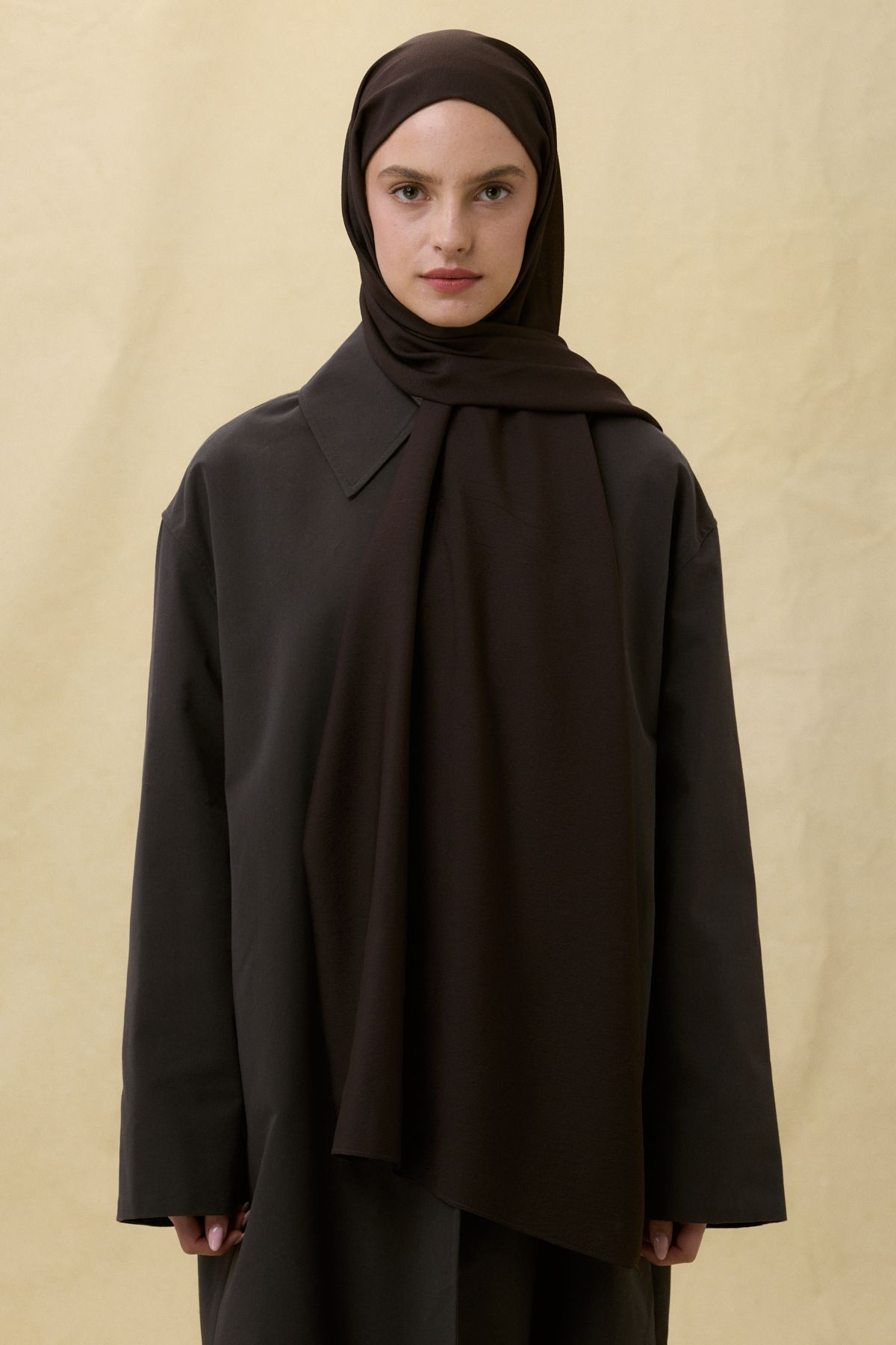 FENZA SCARF Paris İpeği Şal - Acı Kahve