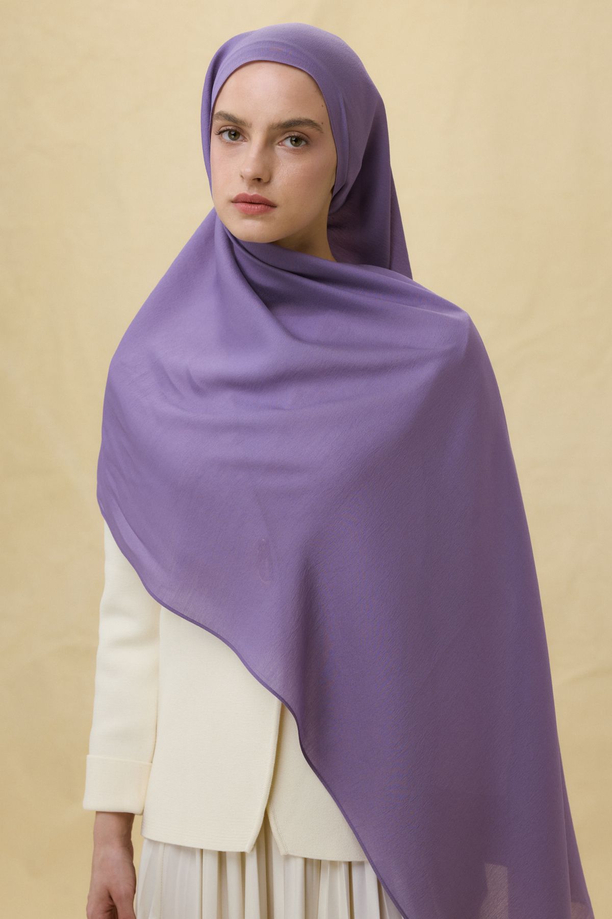 FENZA SCARF Paris İpeği Şal - Mor Salkım