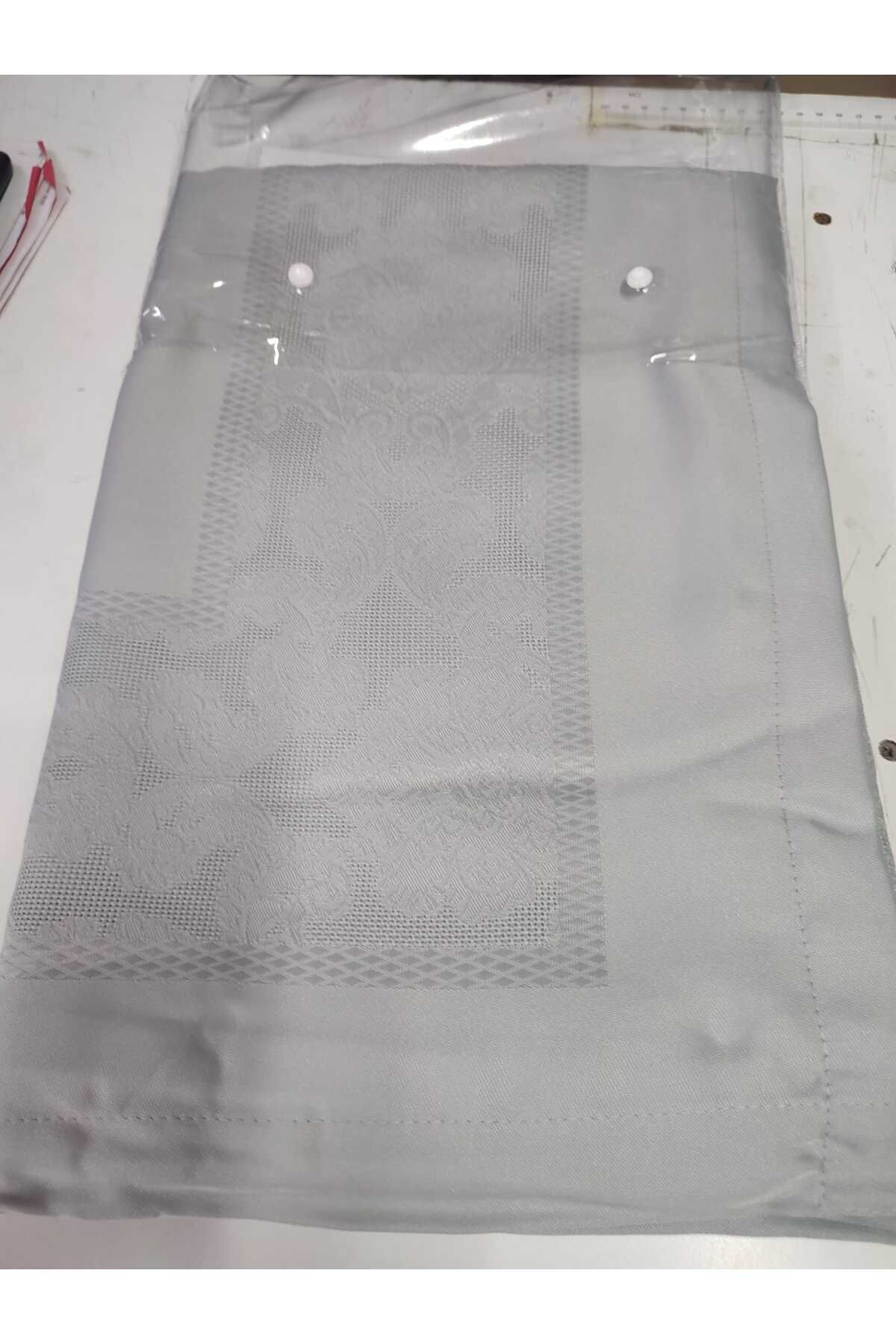 Işık Home Tekstil & Ambalaj Desenli Leke Tutmaz Su Geçirmez 160 x 220 Cm Lüks 8 Kişilik Gri Masa Örtüsü