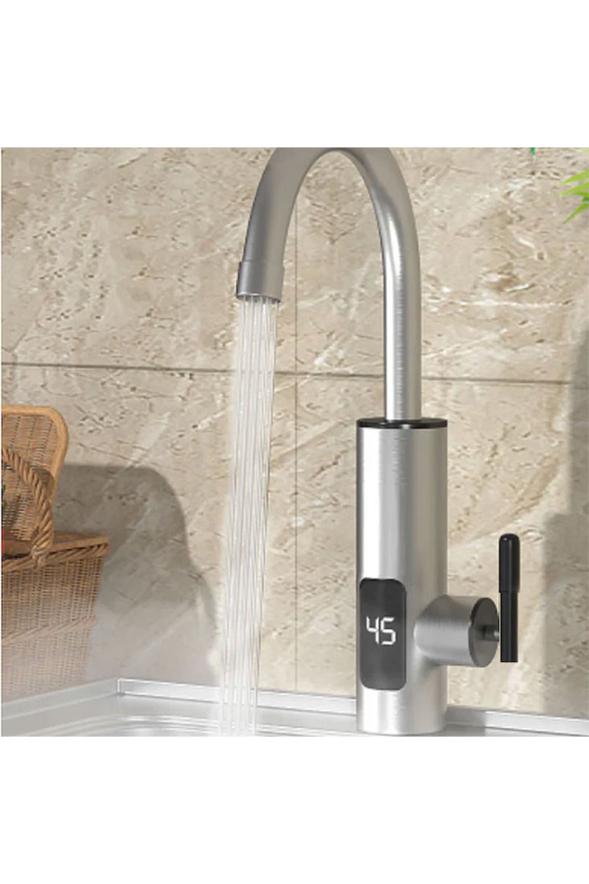 OEM-Instant Electric Faucet APF® 3000W, LCD Display, 360° Rotation + Self-Adhesive Support 4