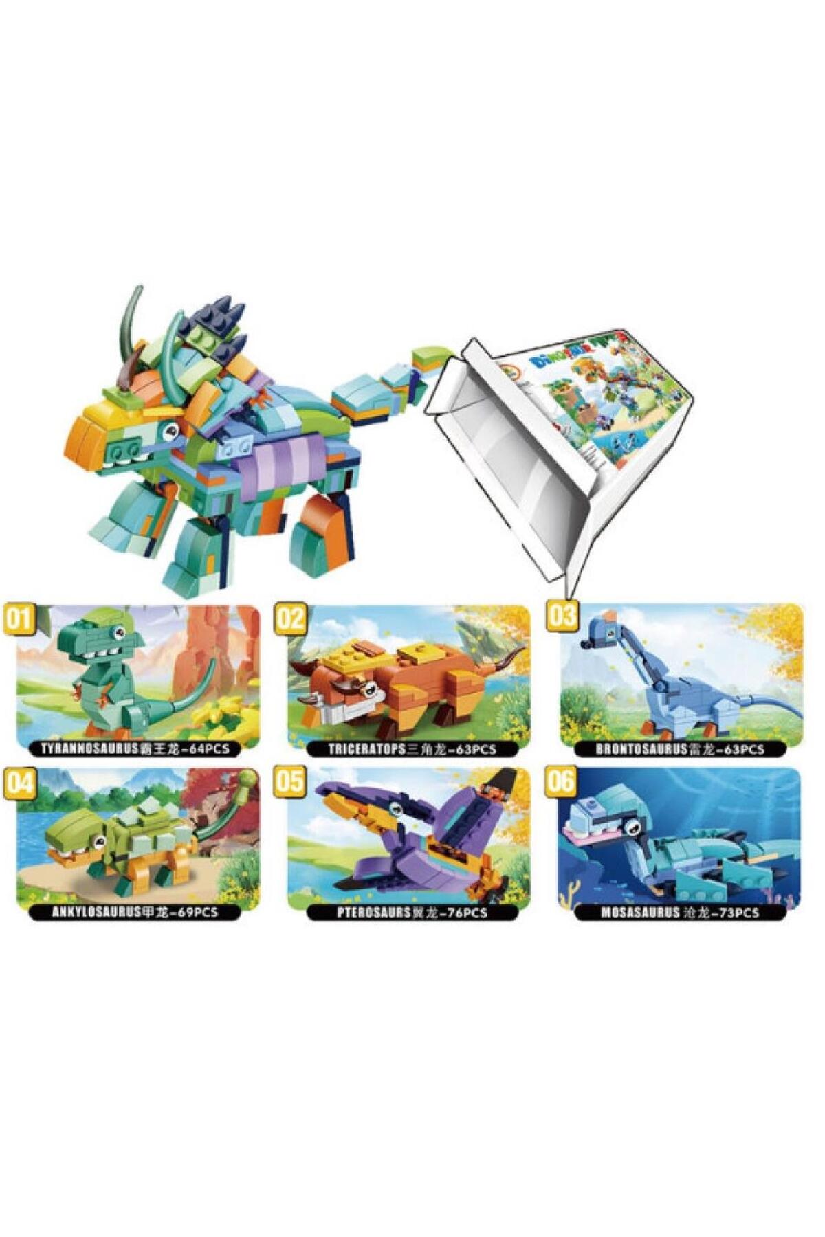 KIZILKAYA Kızılkaya Bricks 6 lı Yapı Oyuncak Dinozor Seti 408