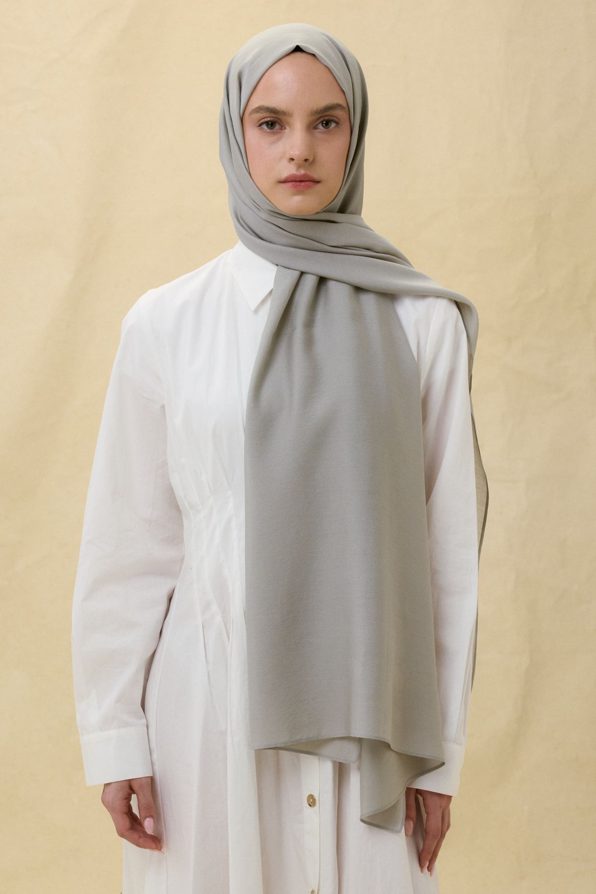 FENZA SCARF Paris İpeği Şal - Taş Gri