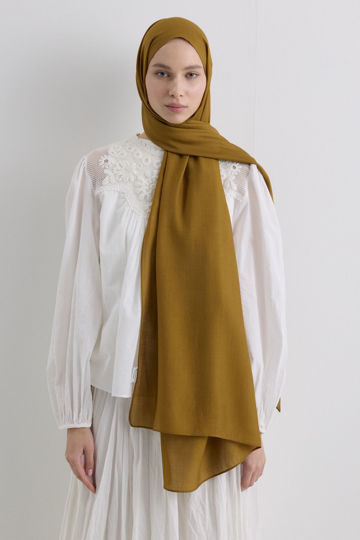 FENZA SCARF Paris İpeği Şal - Hardal