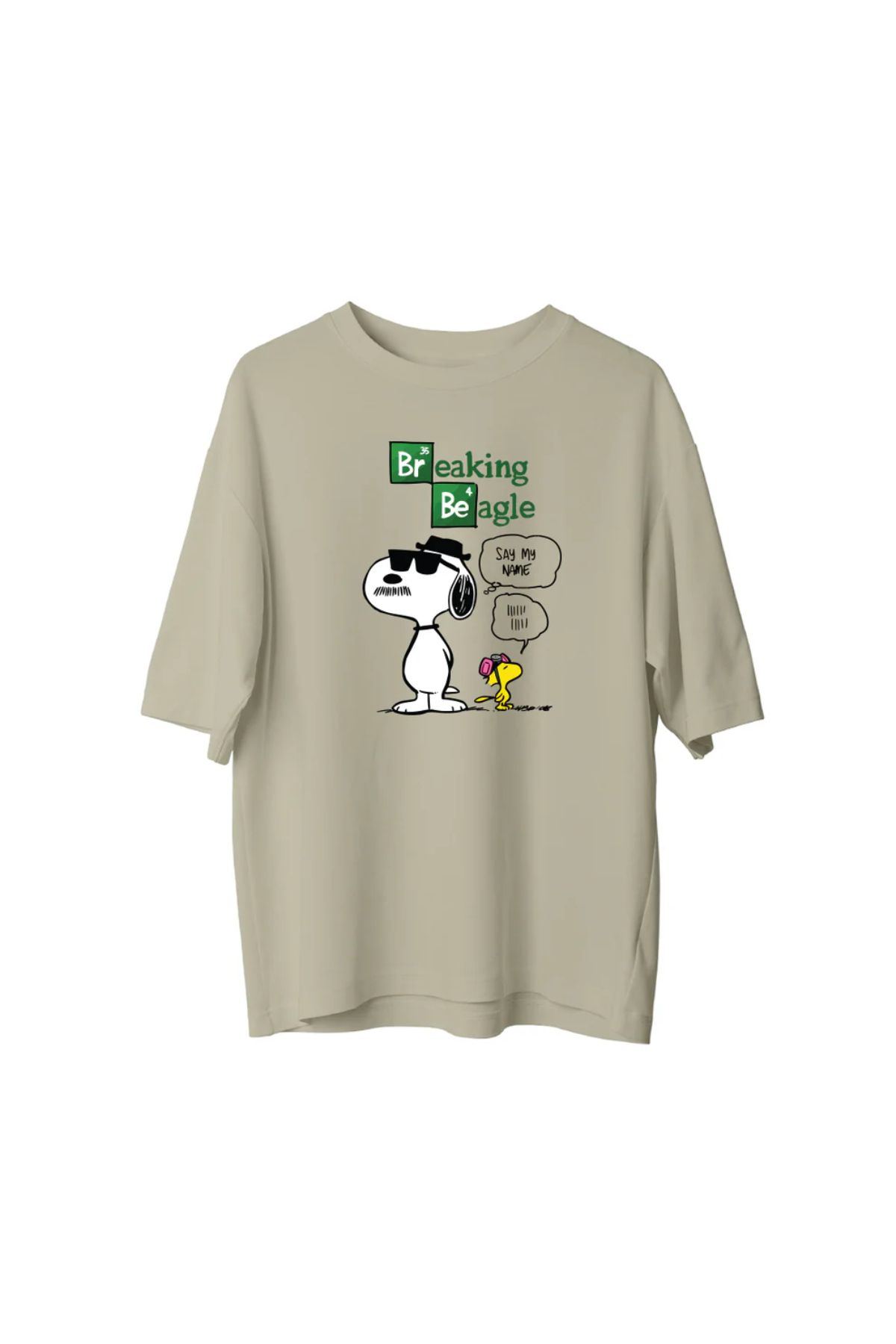 Koklonmoda Unisex Breaking Beagle Baskılı Oversize T-Shirt