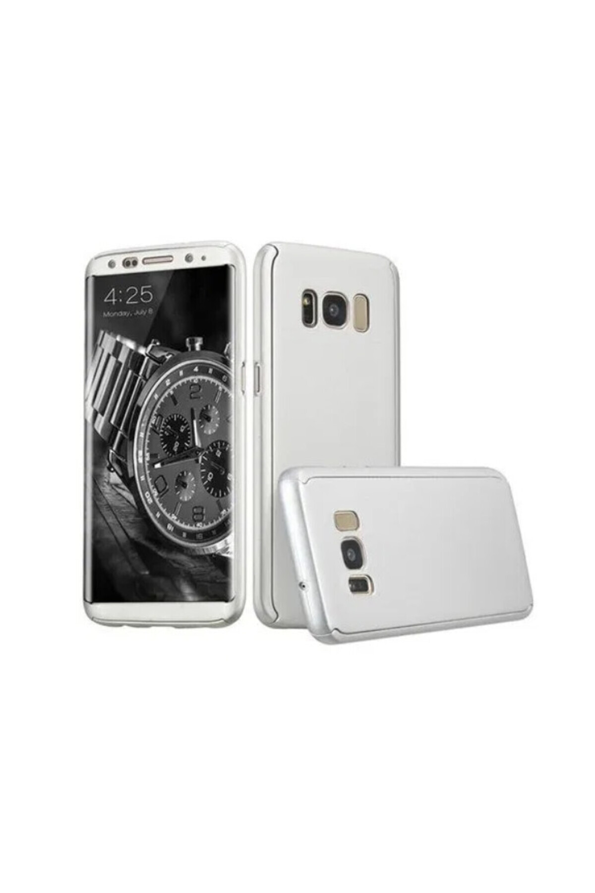 OEM Husă Samsung Galaxy S8 Plus, Full Body Argintie, Acoperire Completă La 360 De Grade Cu Folie De Protecție Gratuită - One Size