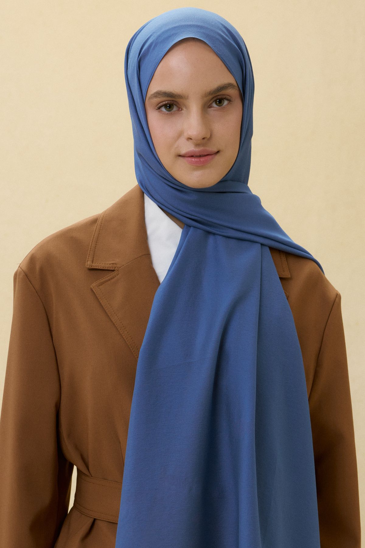FENZA SCARF Paris İpeği Şal - Kobalt Mavi