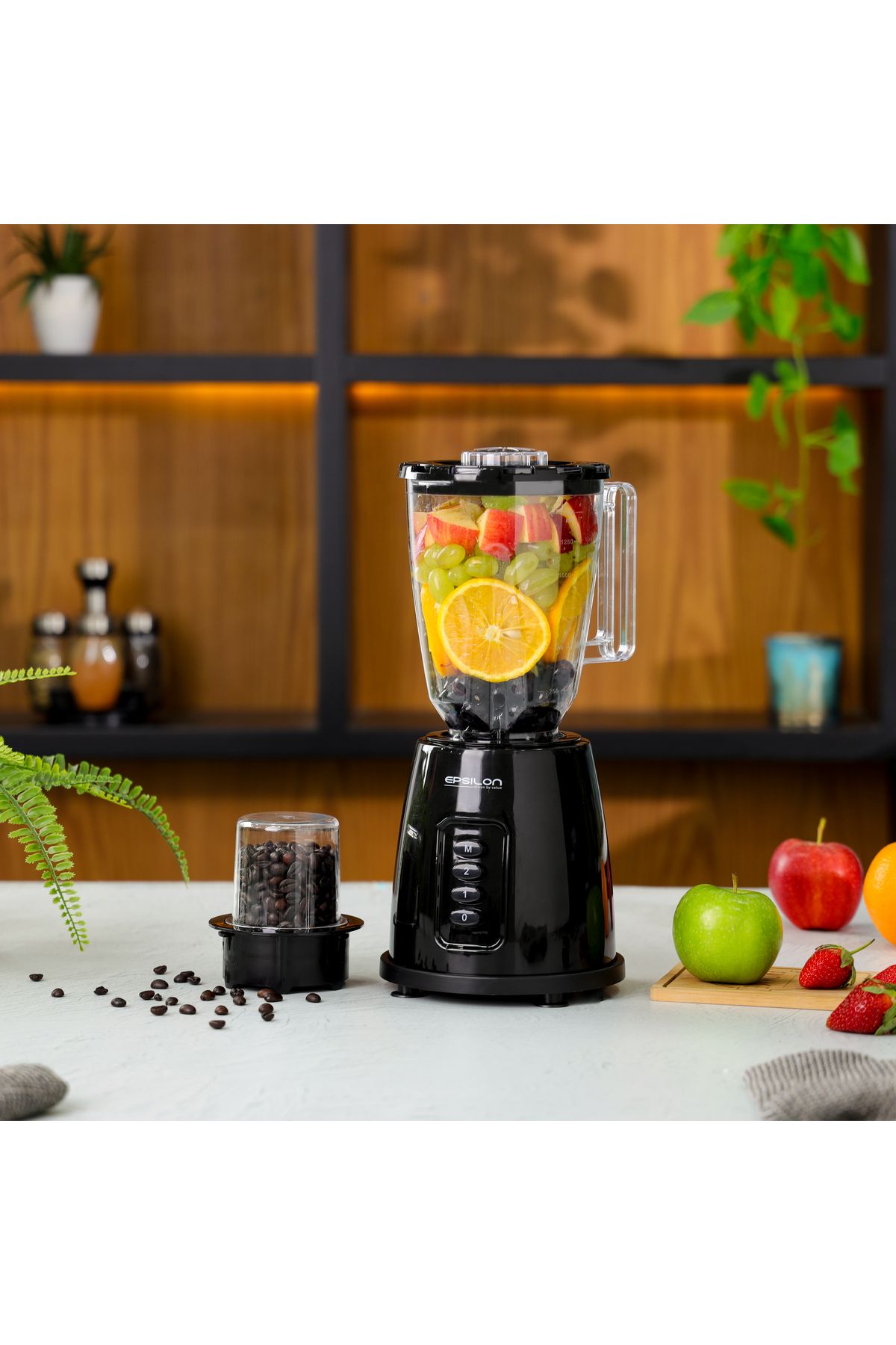 KRYPTON-2-in-1 Blender & Grinder – 350W, 1.5L Jar, 2 Speeds + Pulse, Unbreakable Jars, Sharp Blades, Black 4