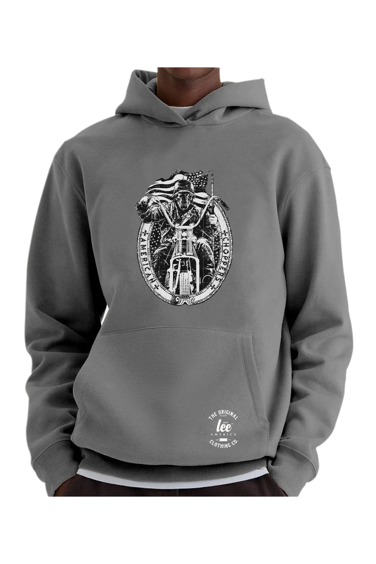 centlee america kapüşonlu sweatshirt erkek unisex spor oversize kalıp uzun kollu