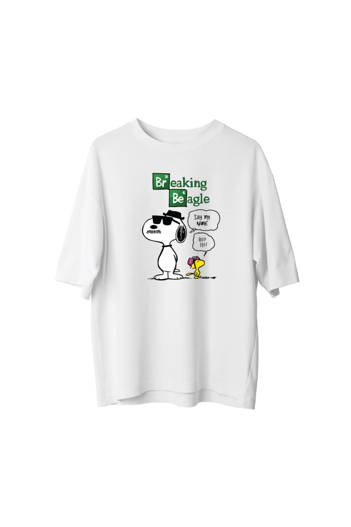 Koklonmoda Büyük Beden Unisex Breaking Beagle Baskılı Oversize T-Shirt