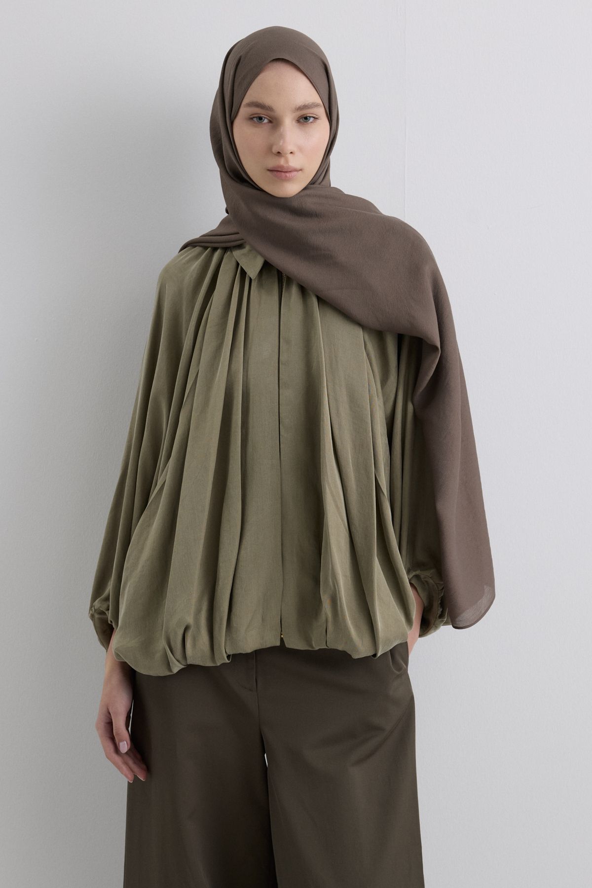 FENZA SCARF Paris İpeği Şal - Toprak