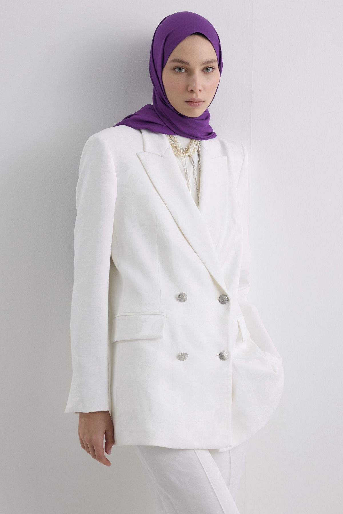 FENZA SCARF Paris İpeği Şal - Mor