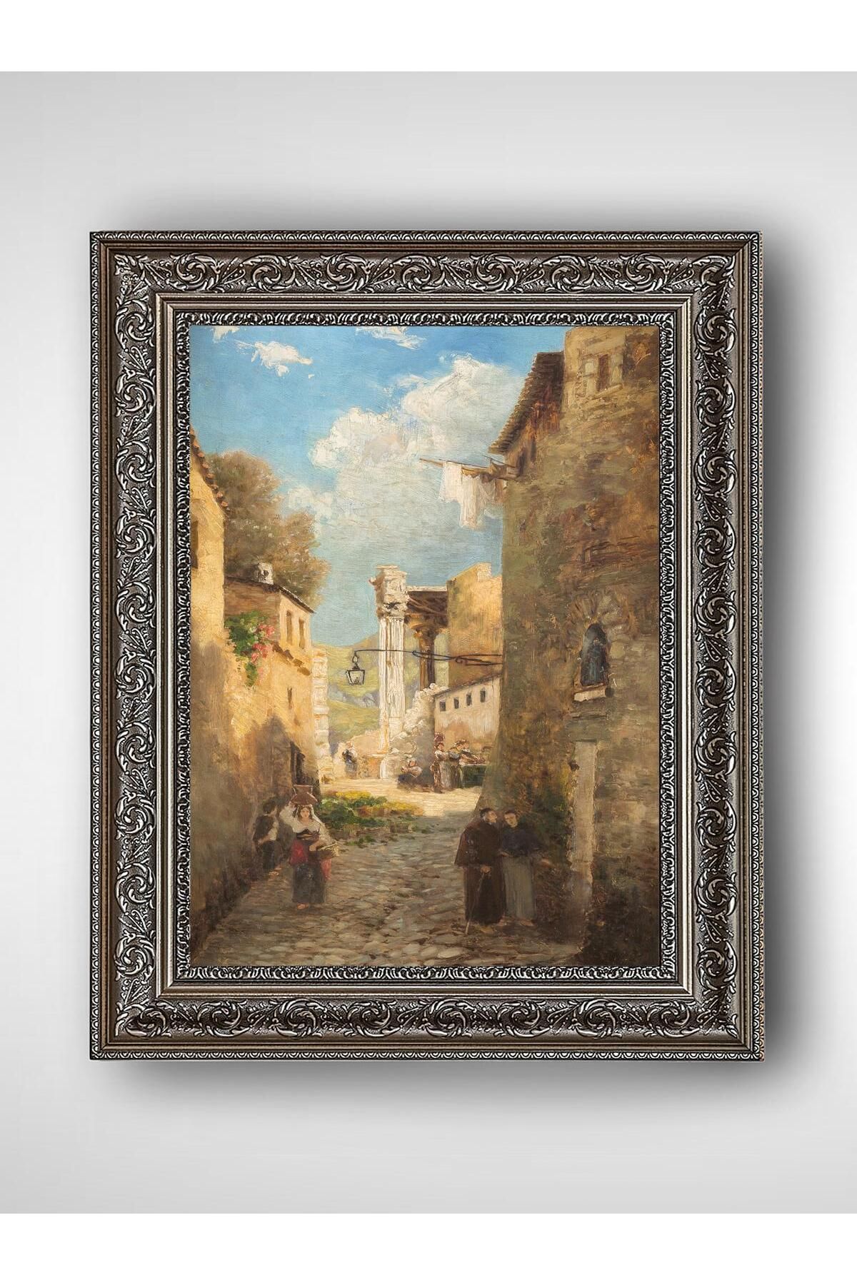 WoodyArts İtalyan Kasabası - Gri Vintage Çerçeve
