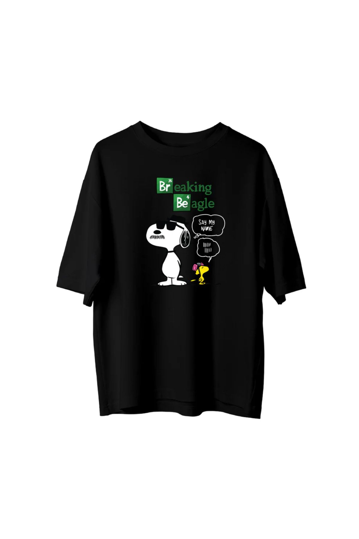 Koklonmoda Unisex Breaking Beagle Baskılı Oversize T-Shirt