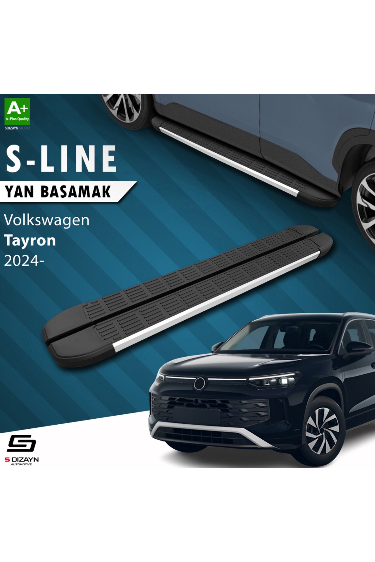 Life Tuning S-Dizayn VW Tayron 2 S-Line Aluminyum Yan Basamak 193 Cm 2024 Üzeri A+ Kalite