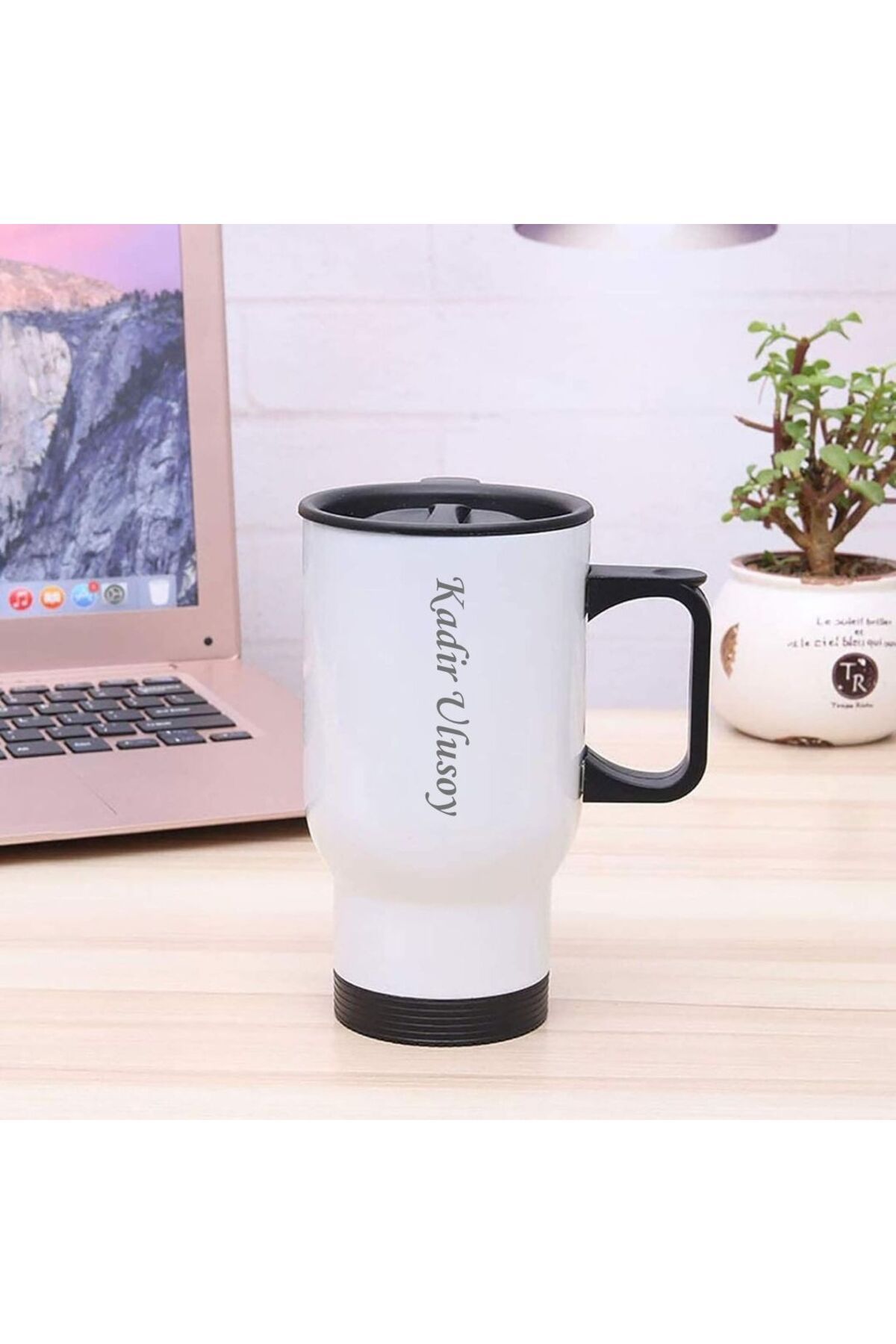 gifttime Kişiye Özel Kulplu Çelik Bardak Termos - 450mlt