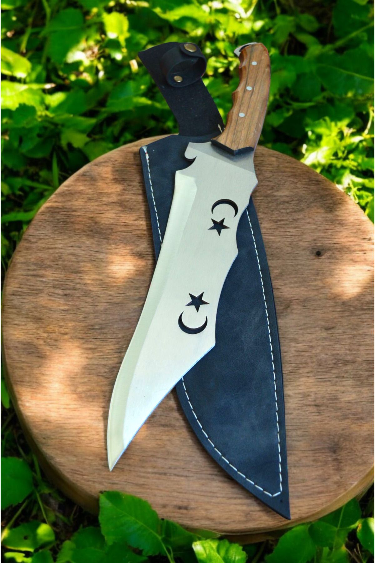 MERTCAN KNİFE 42 cm ay yıldızlı orman palası outdoor av ve kamp bıçağı mutfak bıçağı çakı kasap et bıçağı