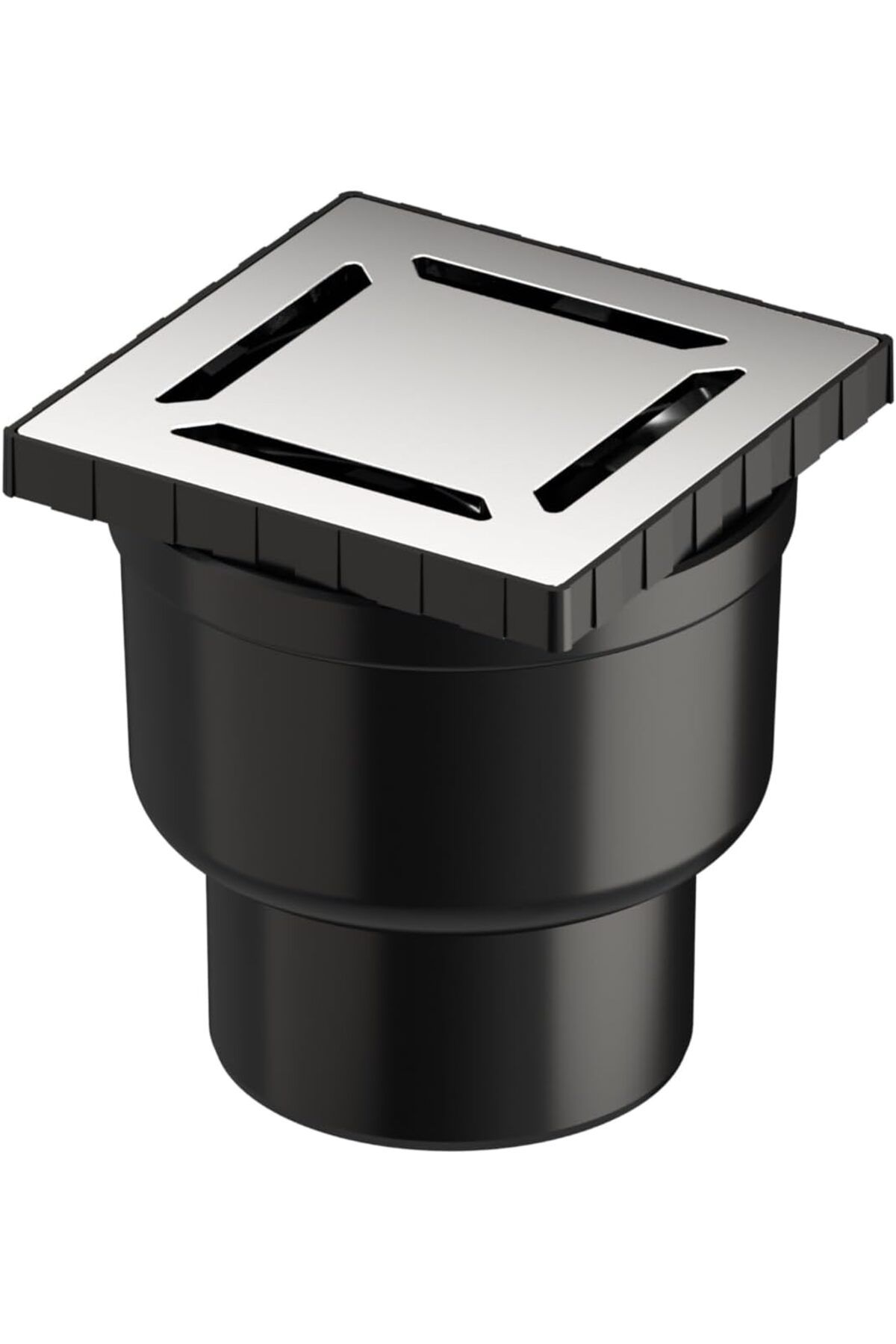 STOREMAX mrttnca V-Flow Kare 5608277 Duş Kanalı, Alttan Çıkışlı, 10x10 cm, DK 100 Kapak, Parlak Krom t