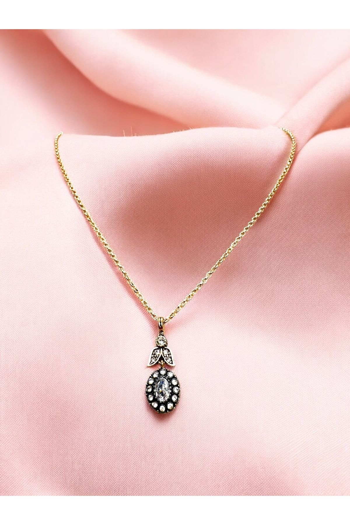 FUYA JEWELLERY Zirkon Taşlı Küçük Yuvarlak Kolye