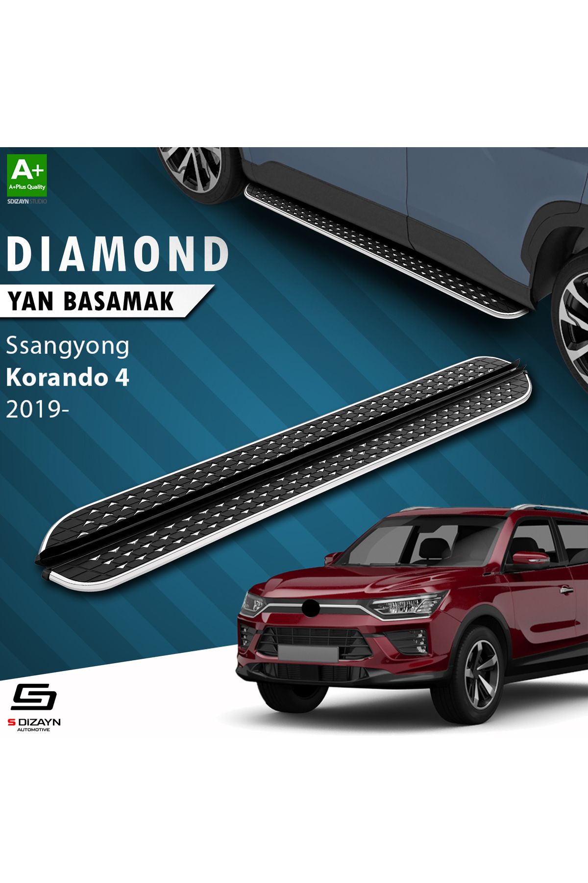 Life Tuning S-Dizayn Ssangyong Korando Diamond Krom Yan Basamak 183 Cm 2019 Üzeri A+ Kalite