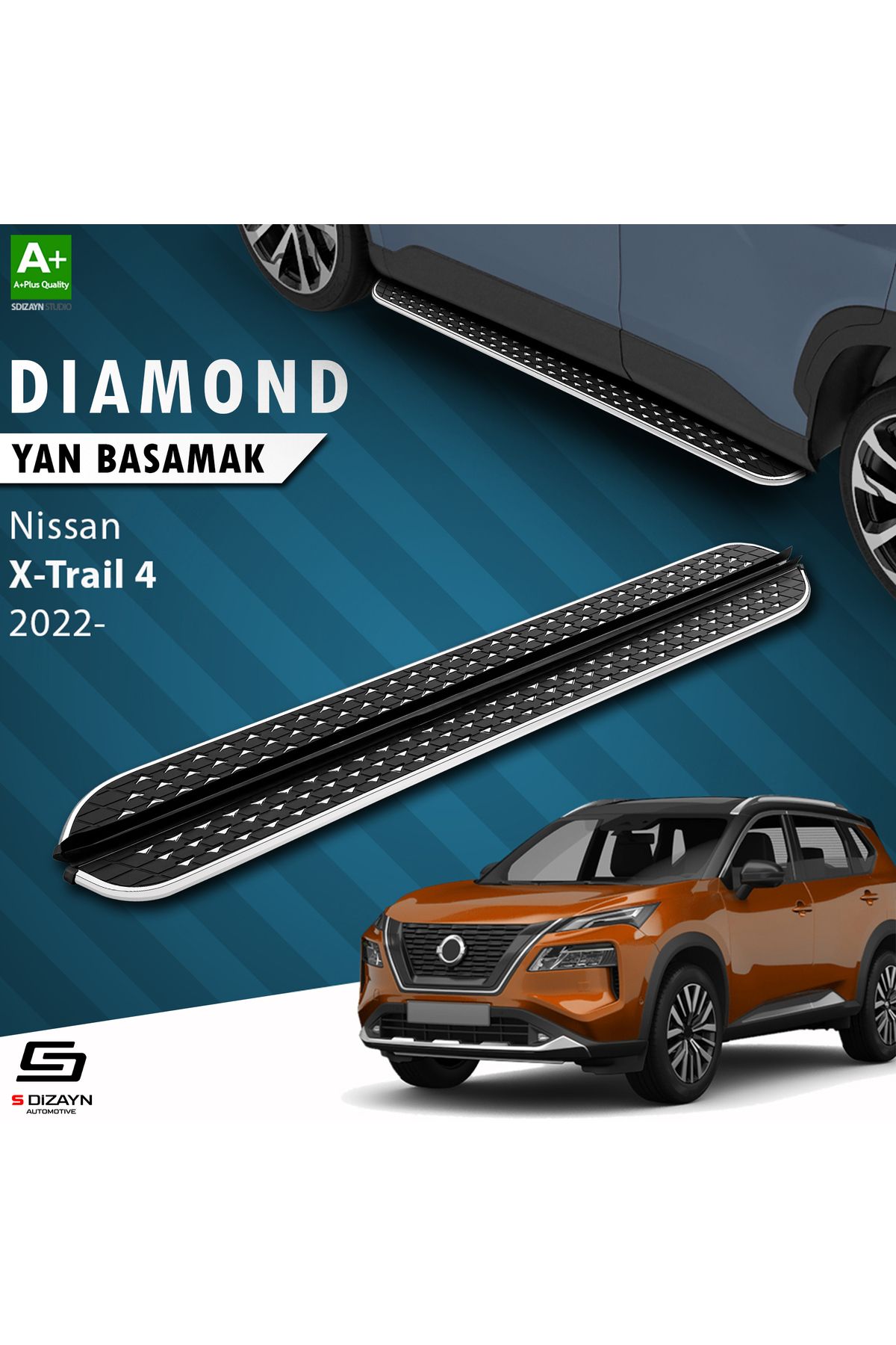 Life Tuning S-Dizayn Nissan X-Trail T33 Diamond Krom Yan Basamak 183 Cm 2022 Üzeri A+ Kalite