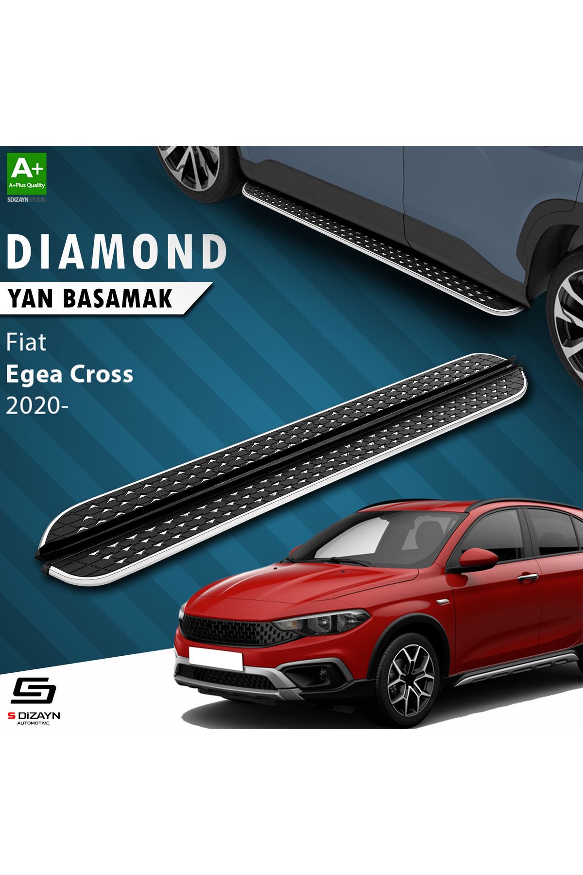 Life Tuning S-Dizayn Fiat Egea Cross Diamond Krom Yan Basamak 183 Cm 2020 Üzeri A+ Kalite