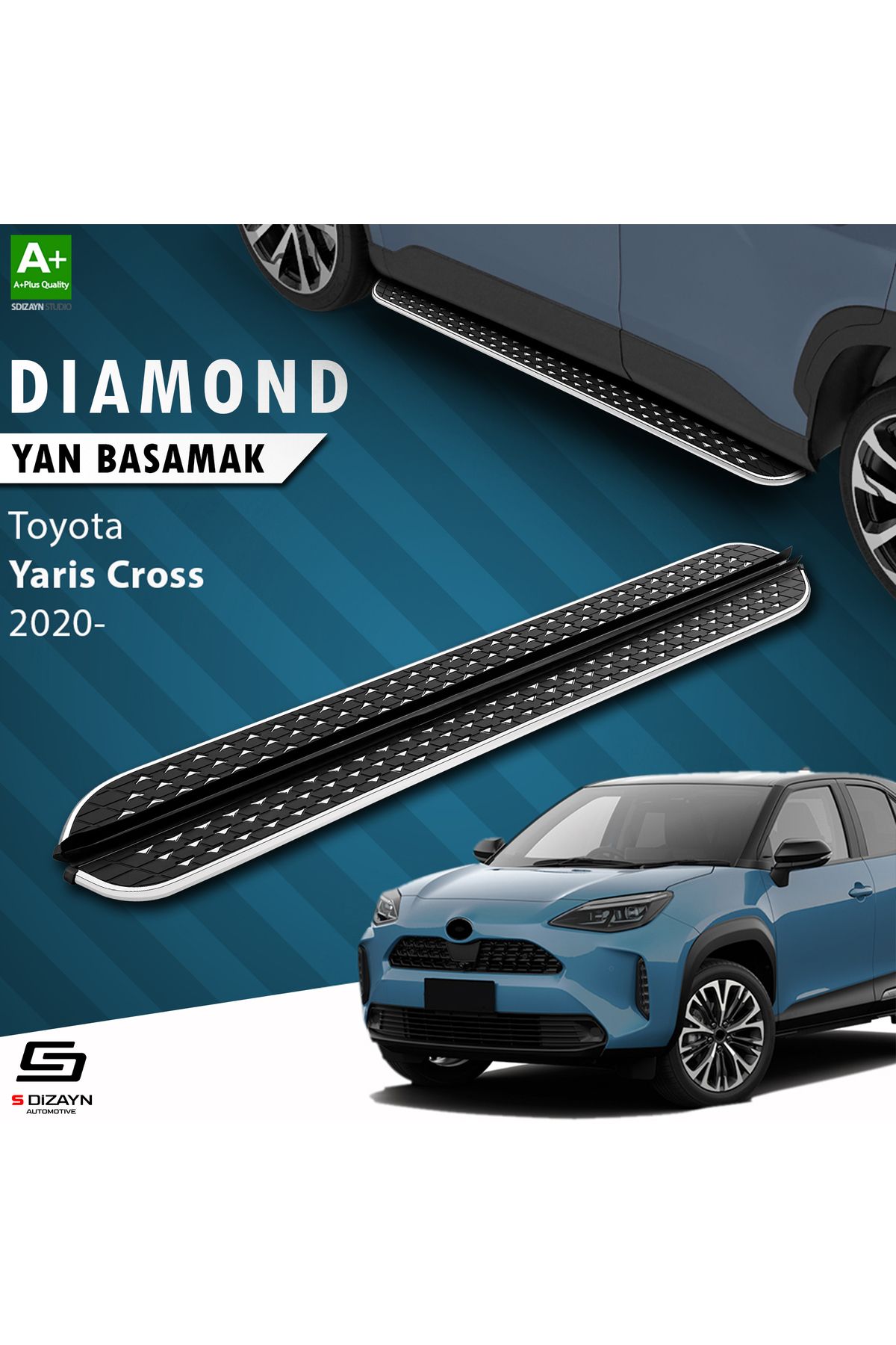 Life Tuning S-Dizayn Toyota Yaris Cross Diamond Krom Yan Basamak 183 Cm 2020 Üzeri A+ Kalite