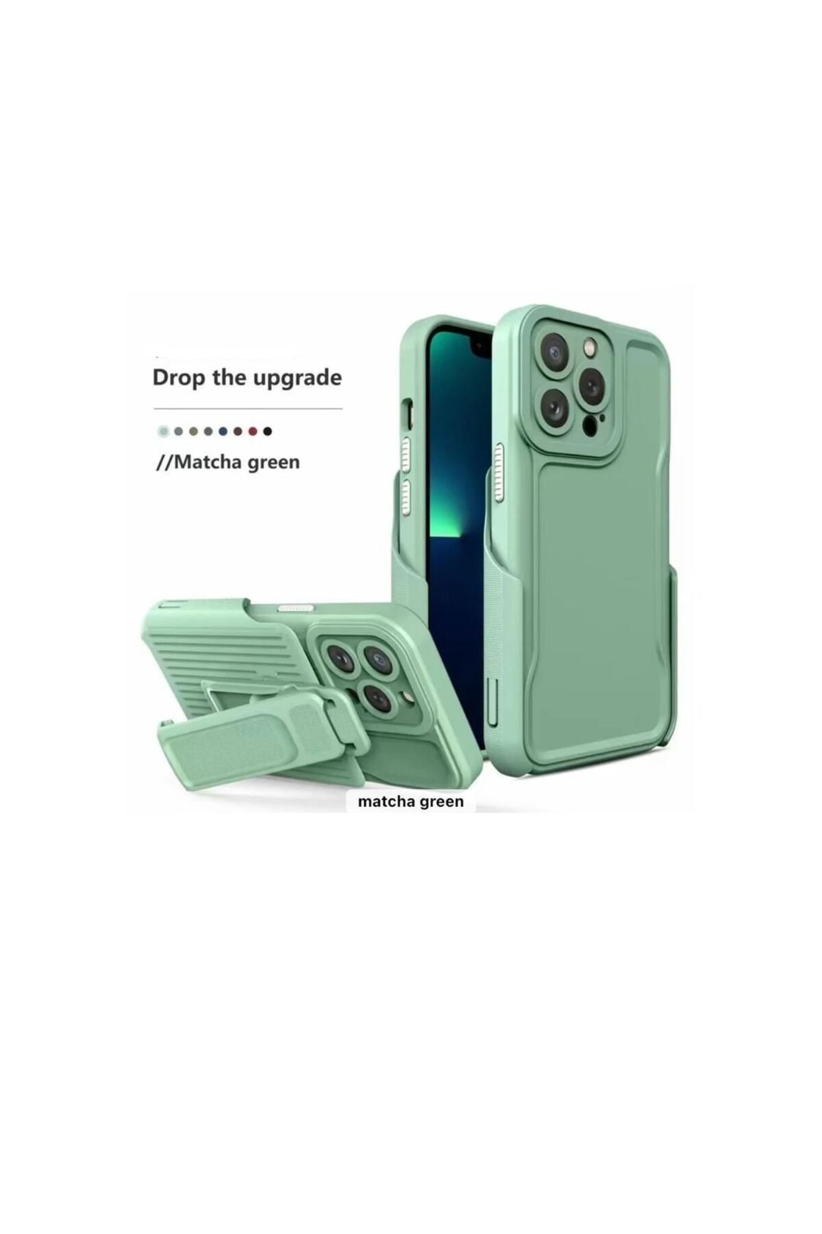 yuscerham iPhone 13 Pro ile uyumlu Klipsli Kılıf Dahili 360°Döndürme Standlı Kılıf Koruyucu Ayrılabilir Kapak