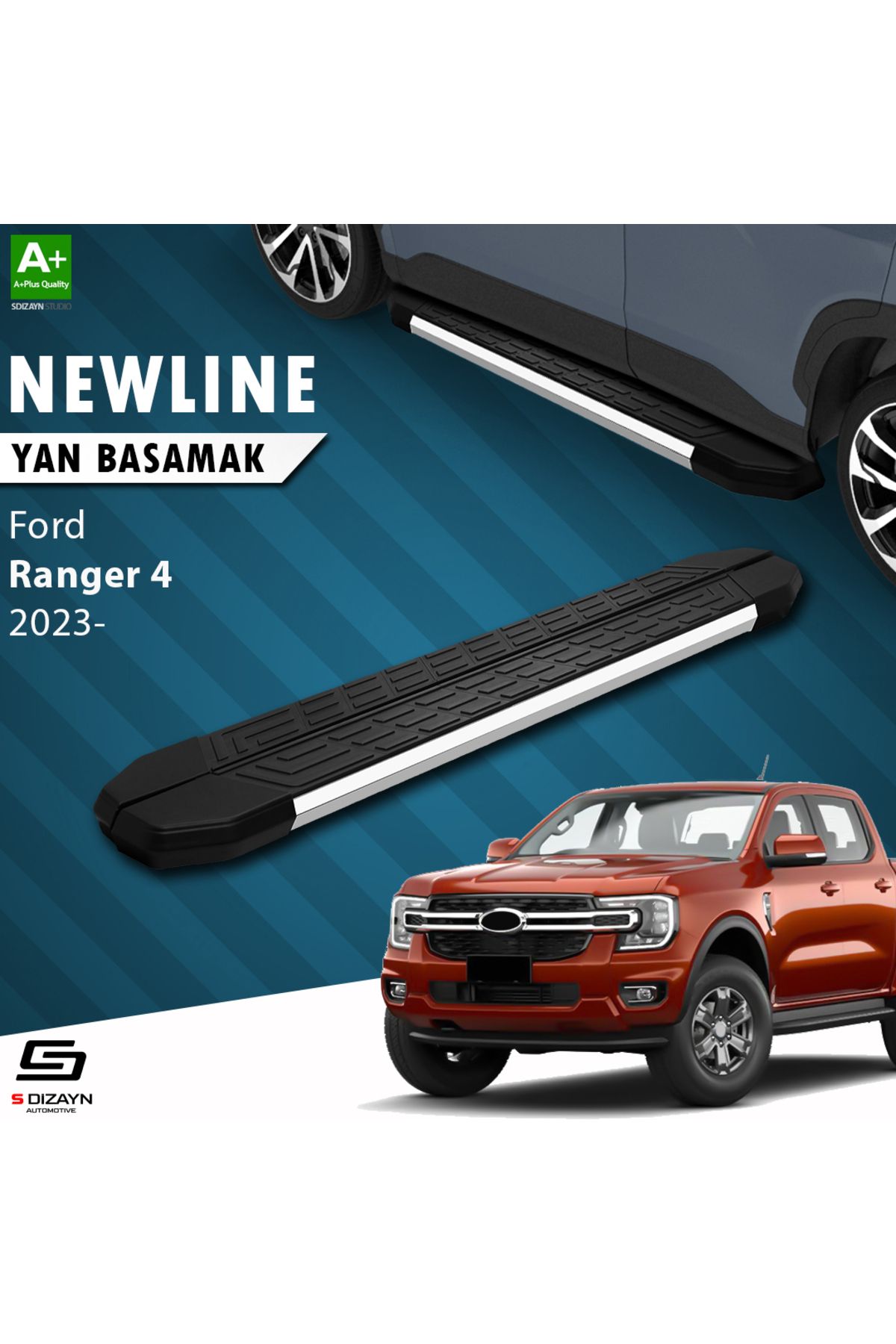 Life Tuning S-Dizayn Ford Ranger 4 NewLine Krom Yan Basamak 203 Cm 2023 Üzeri A+ Kalite