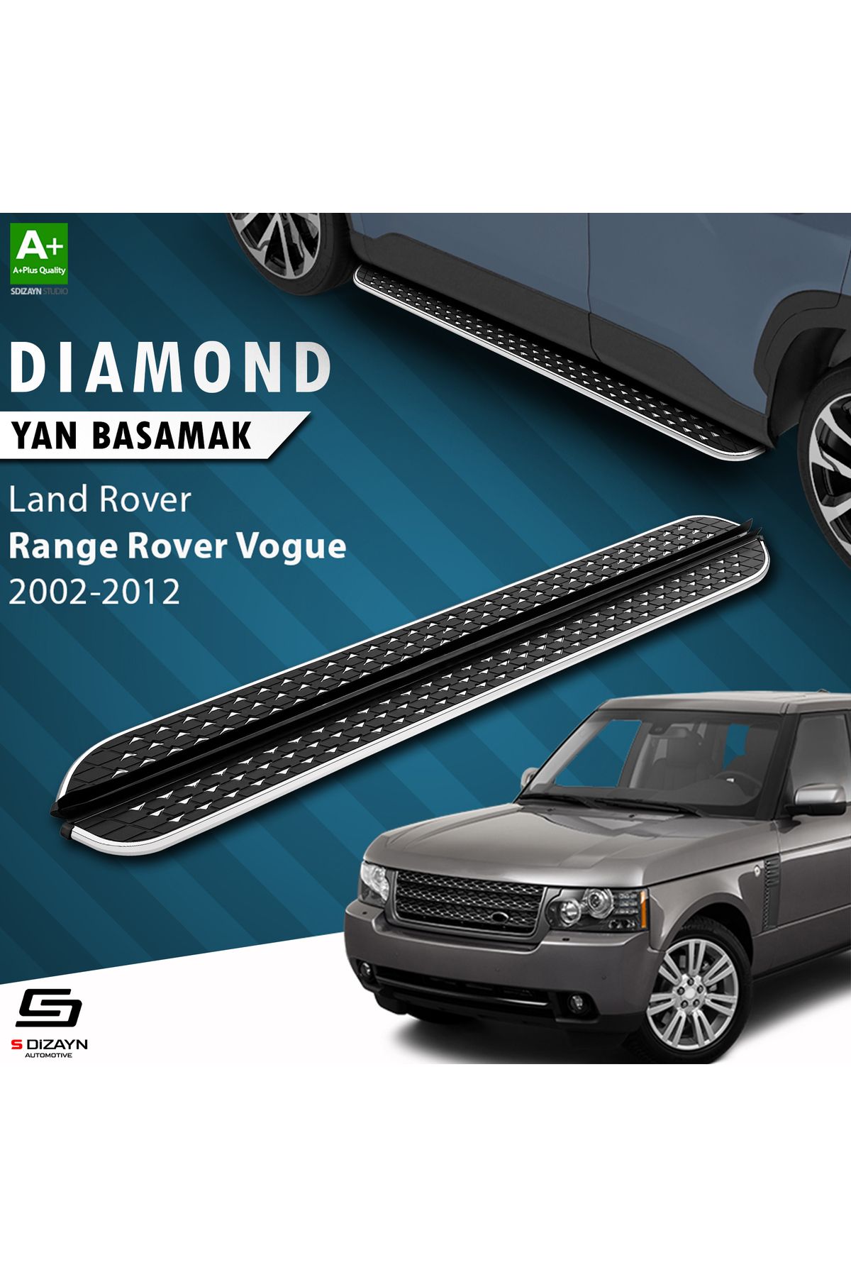 Life Tuning S-Dizayn Land Rover Range Rover Vgue 2 Diamond Krom Yan Basamak 183 Cm 2002-2012 A+ Kalite