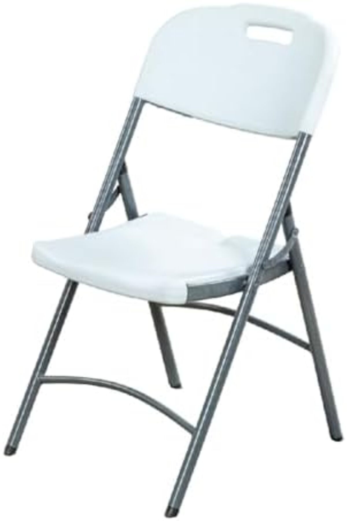 كرسي تخييم ورحلات قابل للطي – بلاستيك قوي أرجل معدنية – سهل الحمل ومريح يتحمل حتى 200 كجم – ابيض