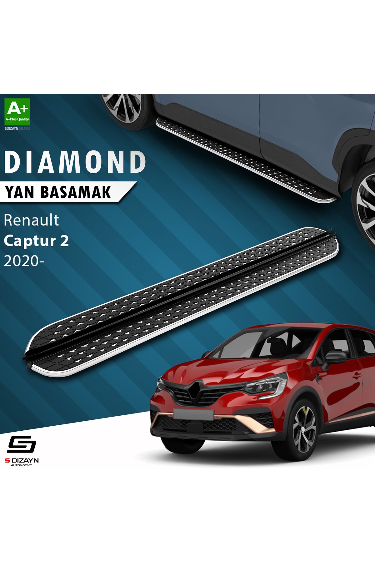Life Tuning S-Dizayn Renault Captur 2 Diamond Krom Yan Basamak 183 Cm 2020 Üzeri A+ Kalite