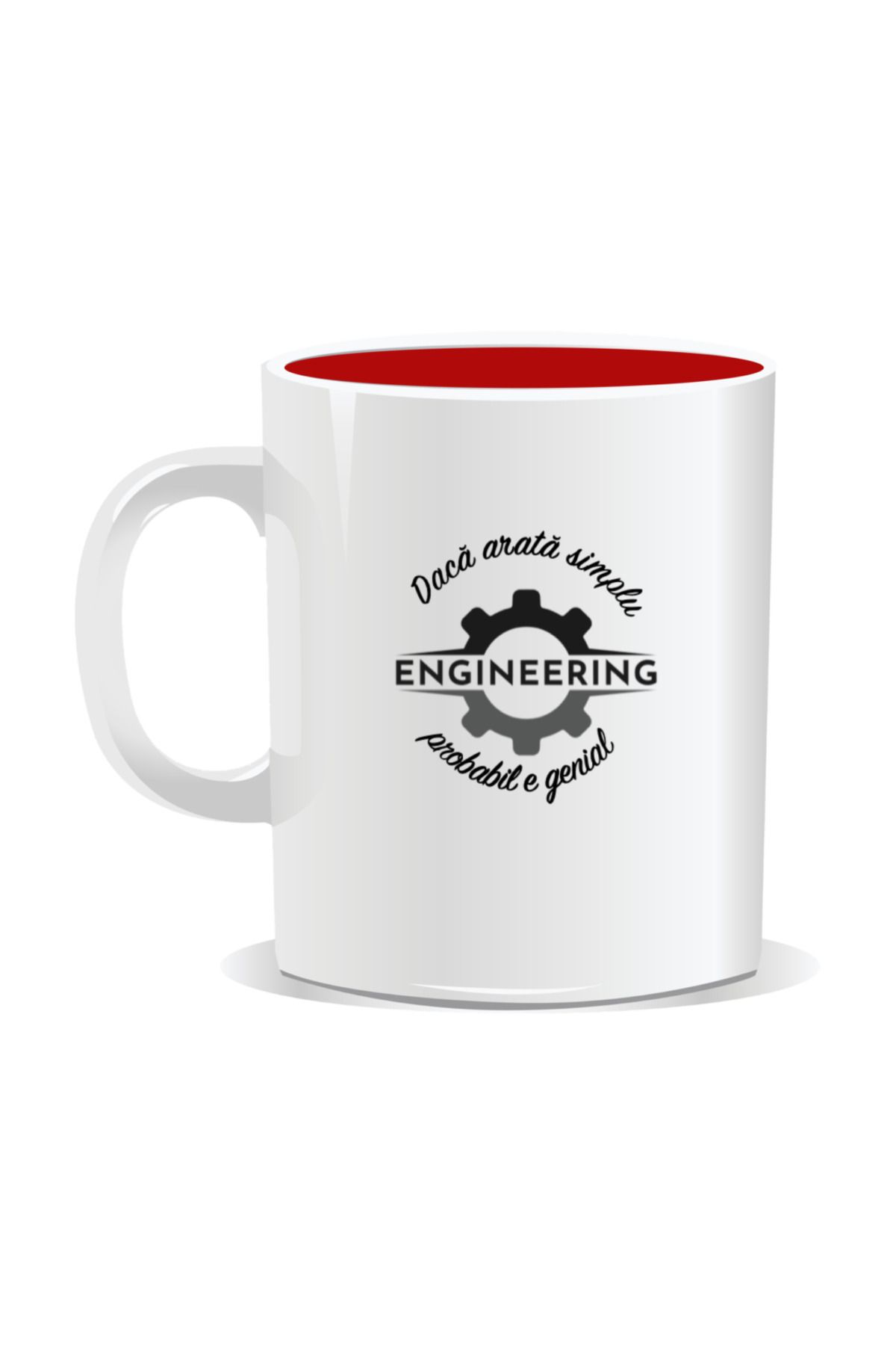 OEM-Personalized mug with messages for engineers, If it looks simple, it's probably brilliant - Red interior 2