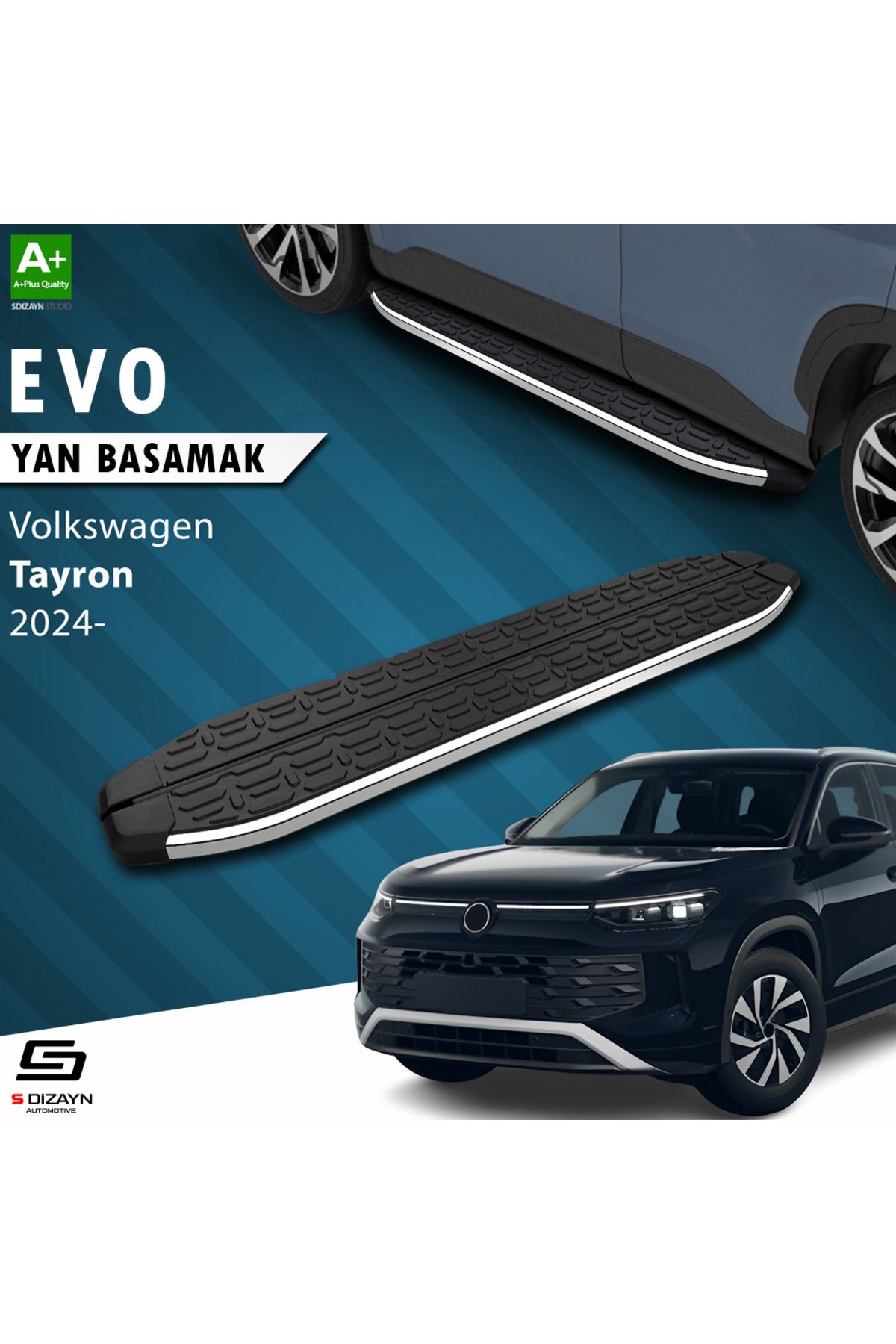 Life Tuning S-Dizayn VW Tayron 2 Evo Krom Yan Basamak 193 Cm 2024 Üzeri A+ Kalite