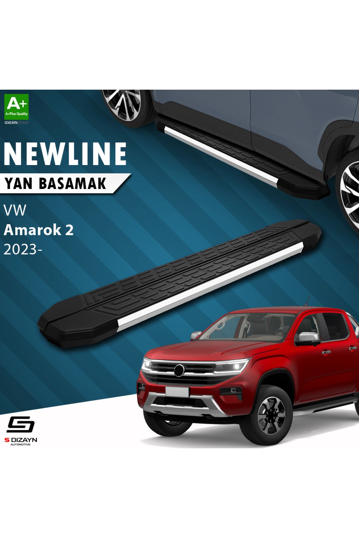 Life Tuning S-Dizayn VW Amarok 2 NewLine Krom Yan Basamak 203 Cm 2023 Üzeri A+ Kalite