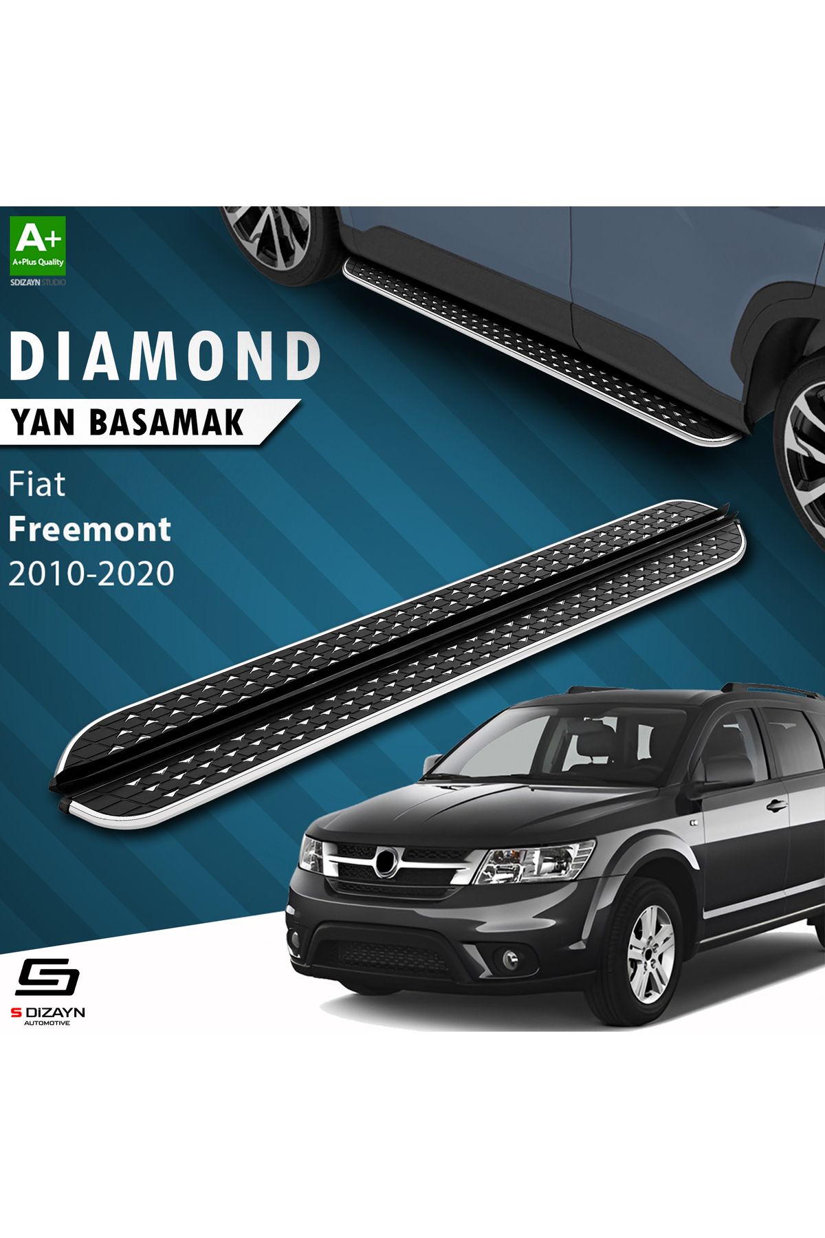 Life Tuning S-Dizayn Fiat Freemont Diamond Krom Yan Basamak 183 Cm 2010-2020 A+ Kalite