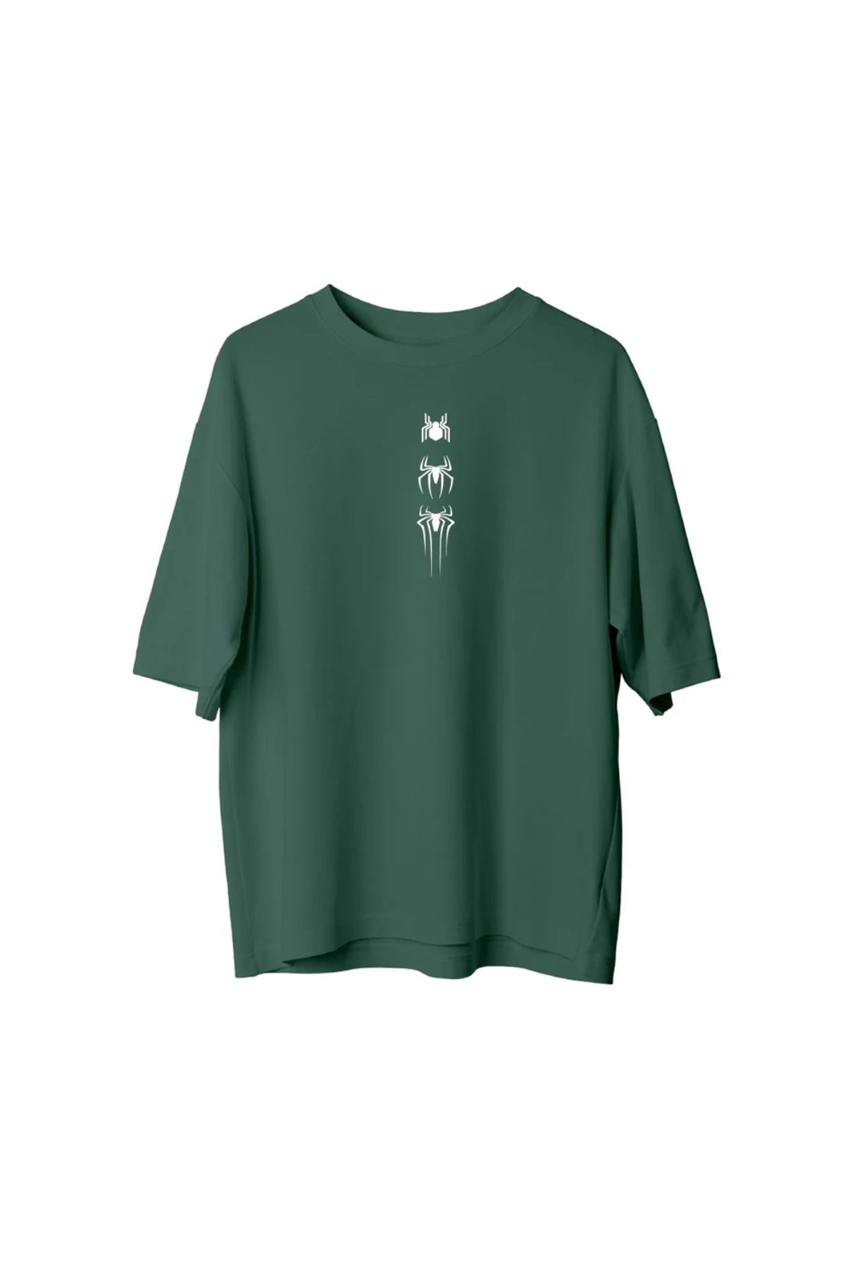 Koklonmoda Unisex Örümcek Baskılı Oversize T-Shirt