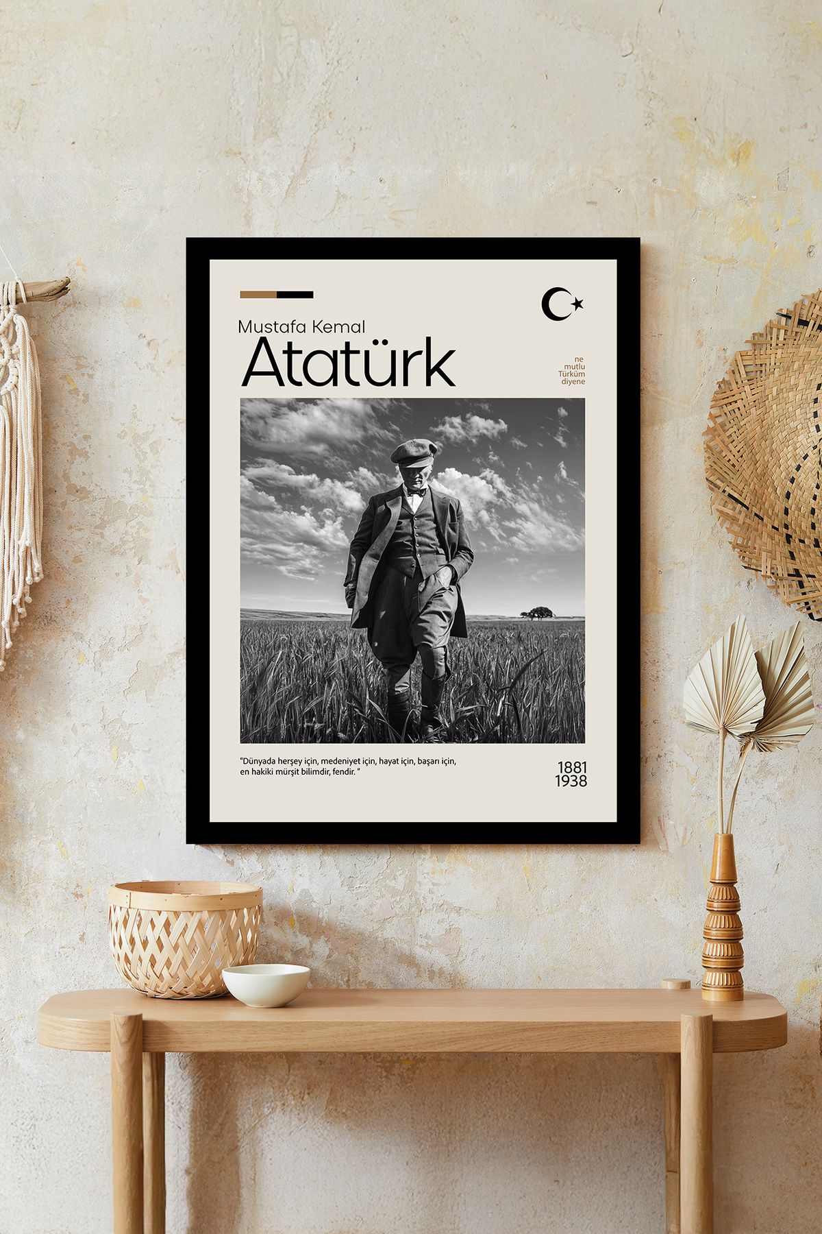 artflow Atatürk Çerçeve Görünümlü Mdf Tablo