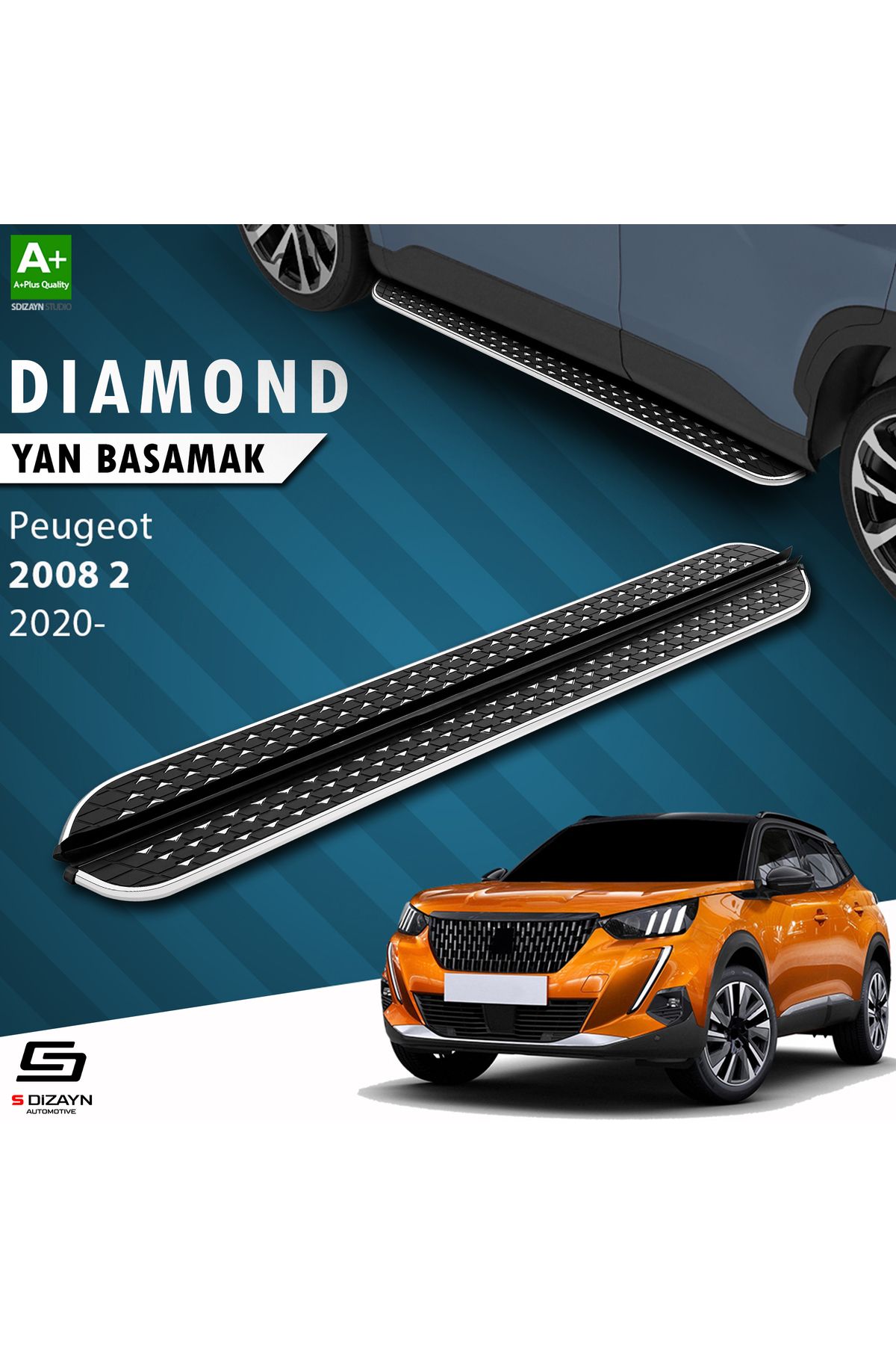 Life Tuning S-Dizayn Peugeot 2008 2 Diamond Krom Yan Basamak 183 Cm 2020 Üzeri A+ Kalite