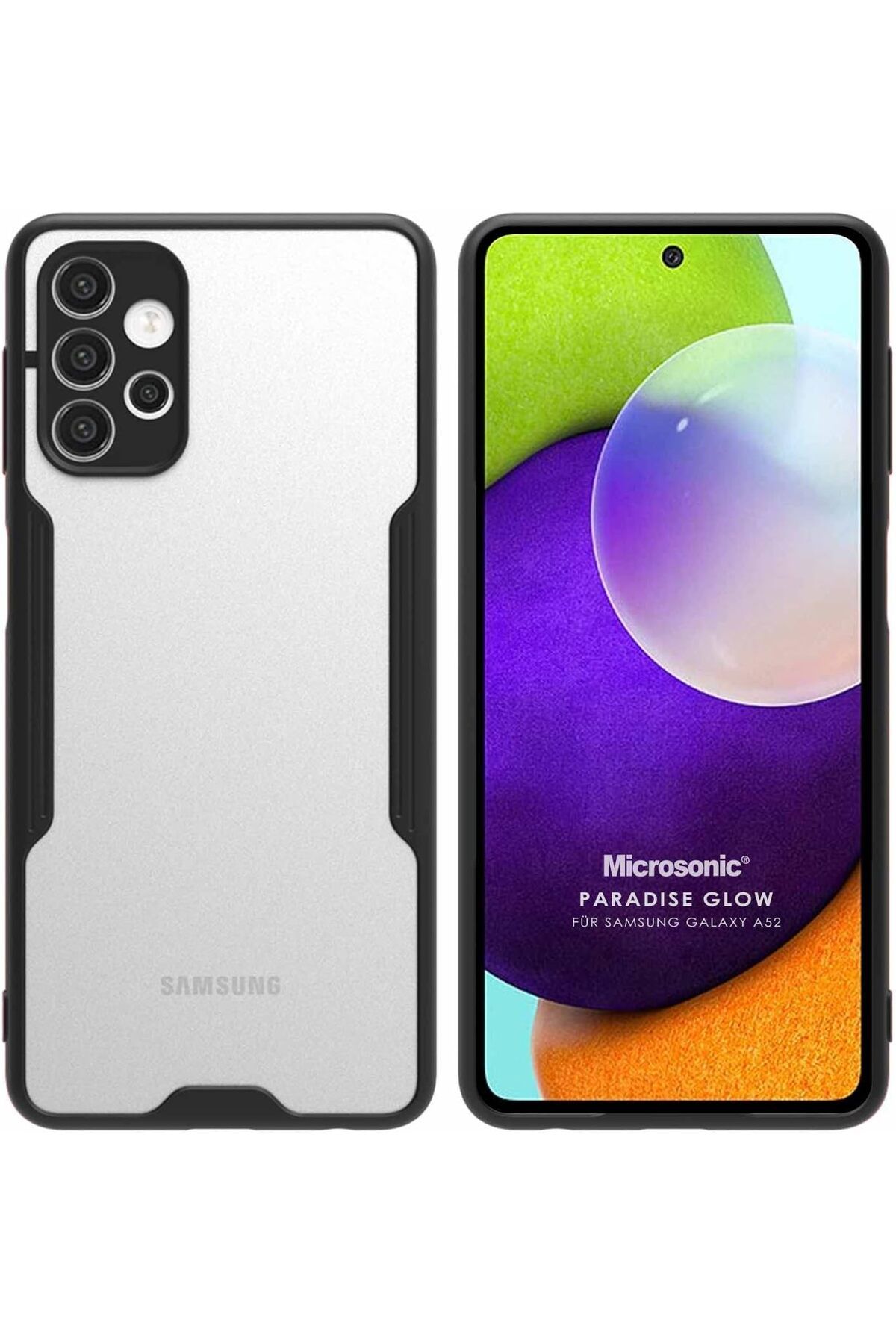 STOREMAX nffastore Galaxy A52 için Kılıf Paradise Glow Siyah [Galaxy A52 ile Uyumlu Kılıf - Siyah] Star