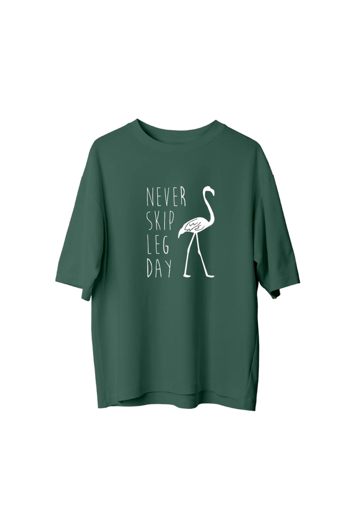 Koklonmoda Büyük Beden Unisex Leg Day Baskılı Oversize T-Shirt