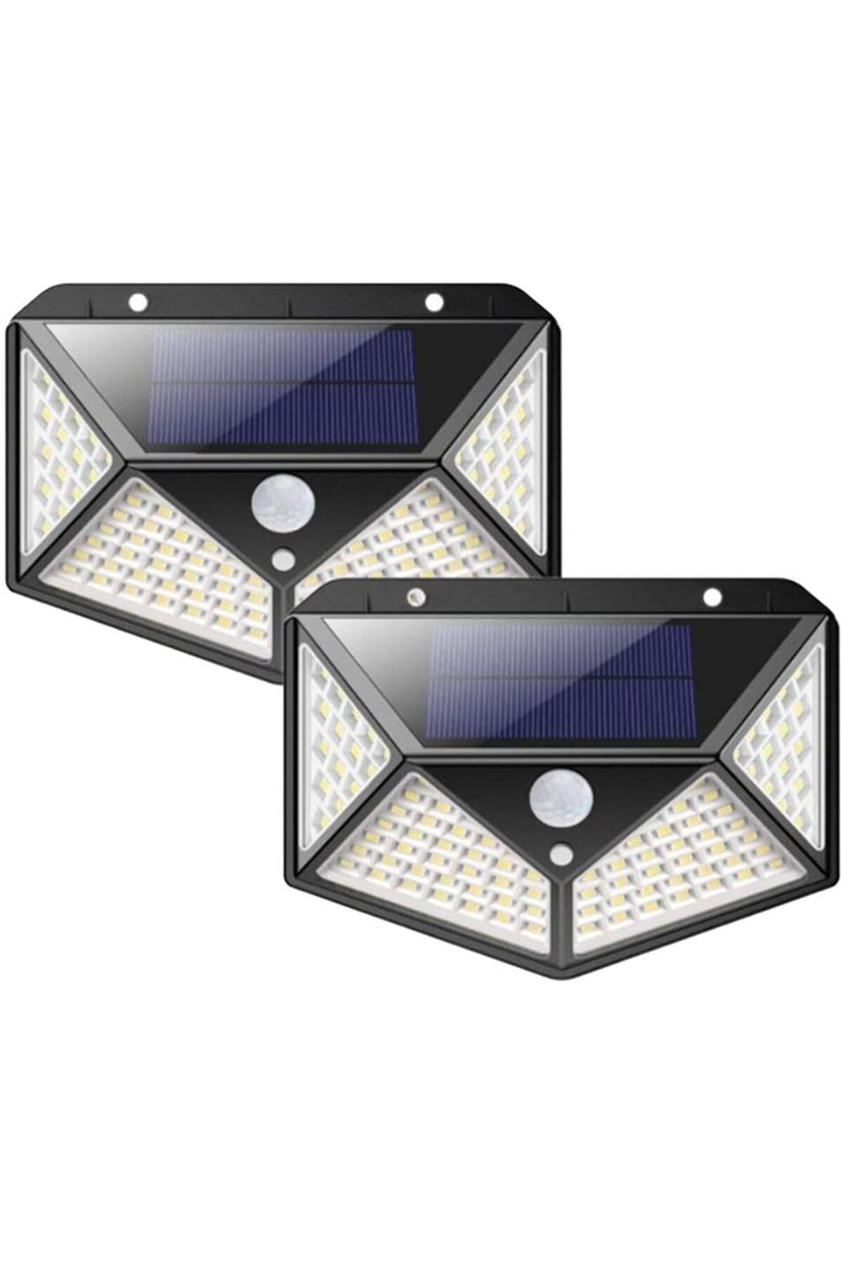 STOREMAX srhtDS Solar lamba 100 LED PIR hareket sensörlü dış duvar lambası IP65 bahçe teras - 2 adet Se