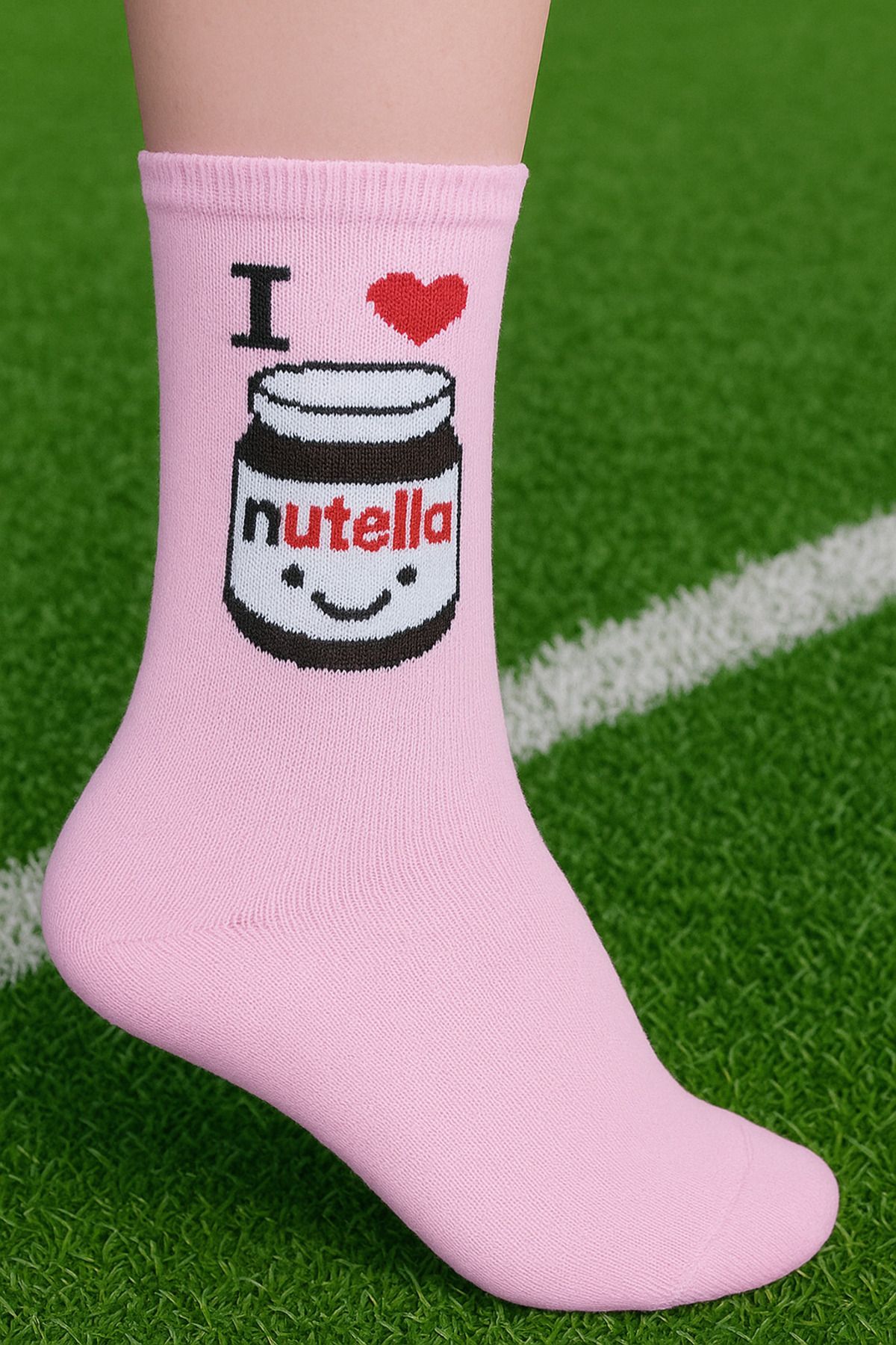 ÖZKAHRA TEKSTİL I ❤️ NUTELLA Yazılı Soket Çorap- Unisex