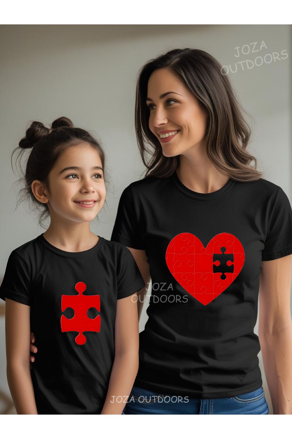 Jobia Outdoors Yapboz ve Parça Ön Baskılı Oversize Tshirt Anne Baba Çocuk Kombini ( TEK ÜRÜN FİYATIDIR )