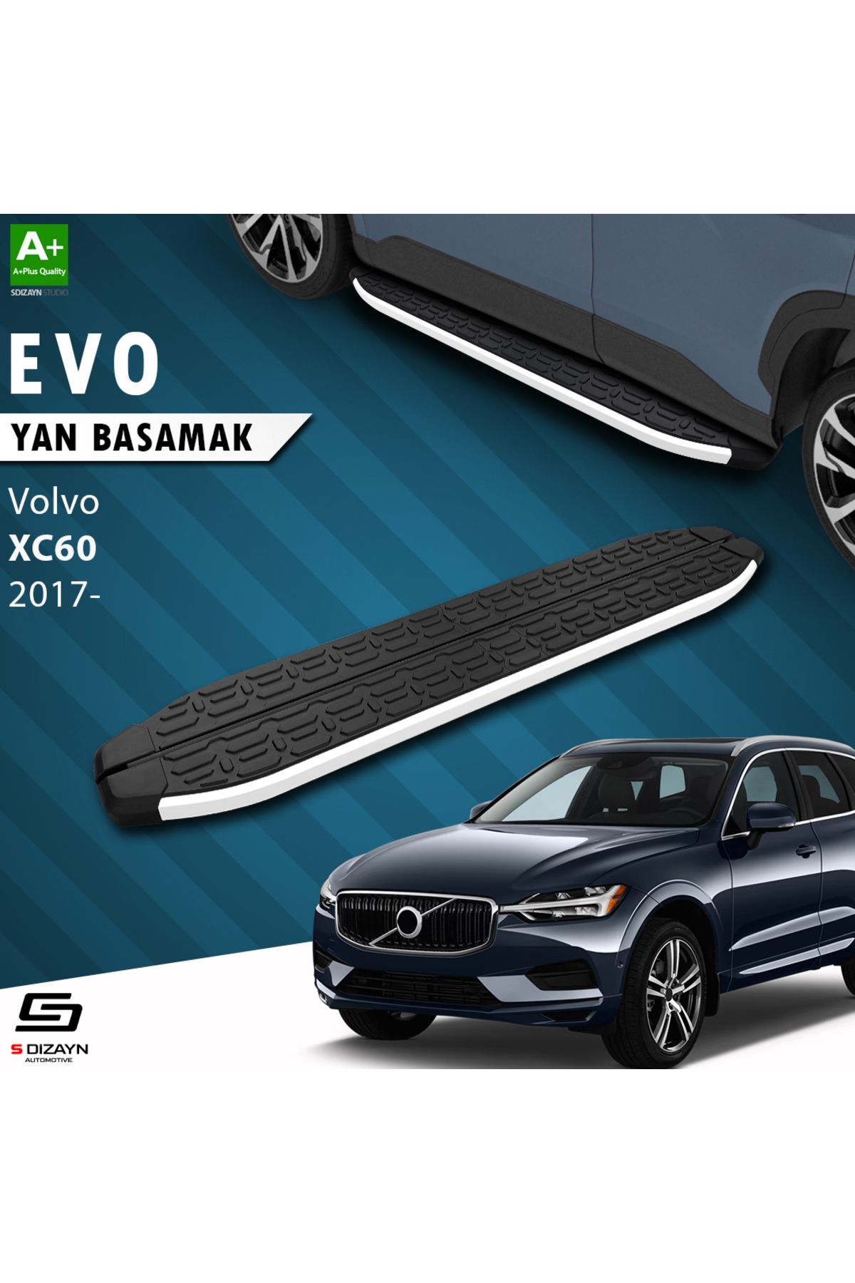 Life Tuning S-Dizayn Volvo Xc60 2 Evo Aluminyum Yan Basamak 193 Cm 2017 Üzeri A+ Kalite