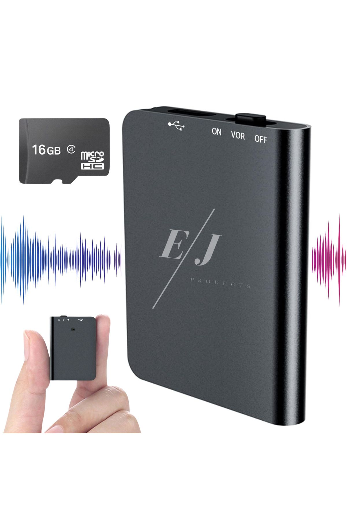Spionescu-Mini spy recorder 16 GB, 60m range, 384 hours storage, voice activation, MP3 function 1