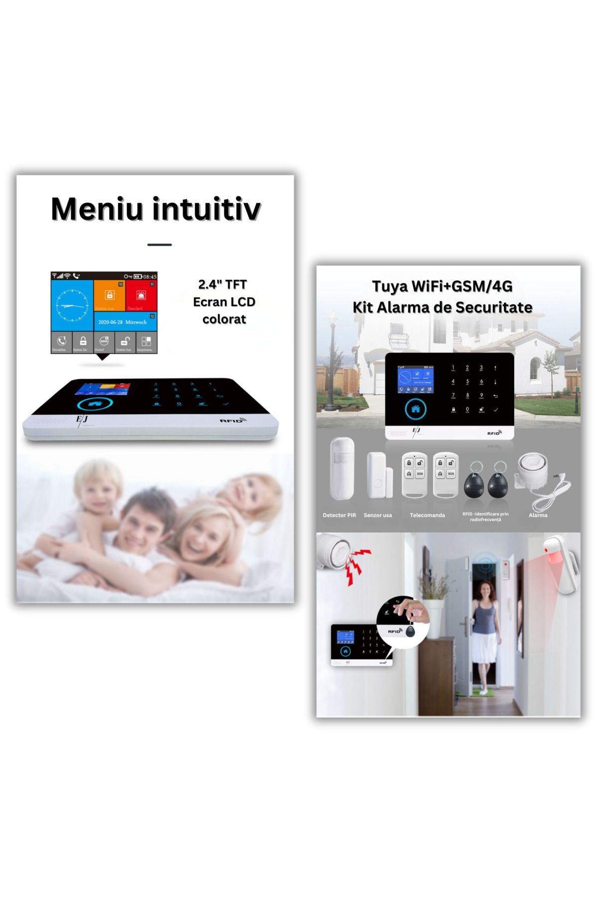Spionescu-Wireless alarm system, GSM/SIM/RFID, touchscreen, app control - ACJ-401 2