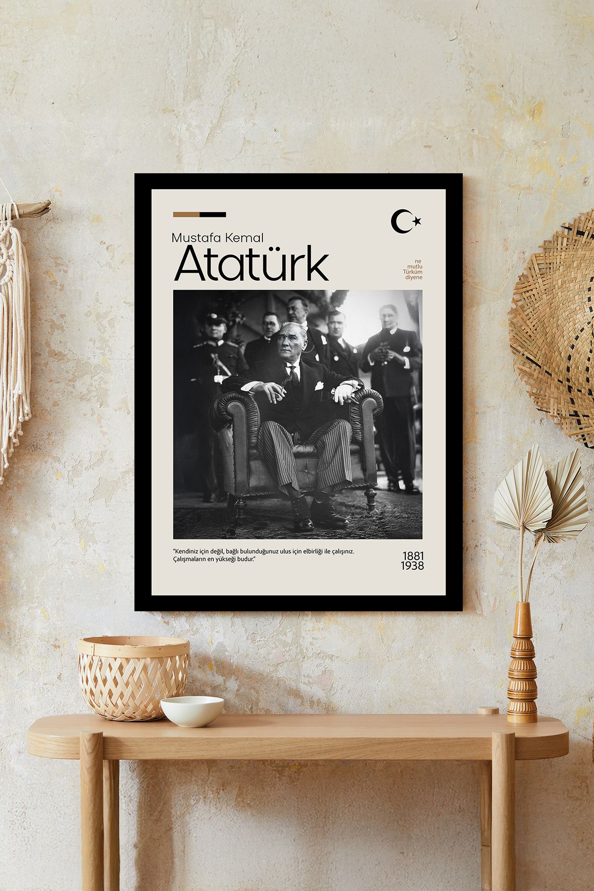 artflow Atatürk Çerçeve Görünümlü Mdf Tablo