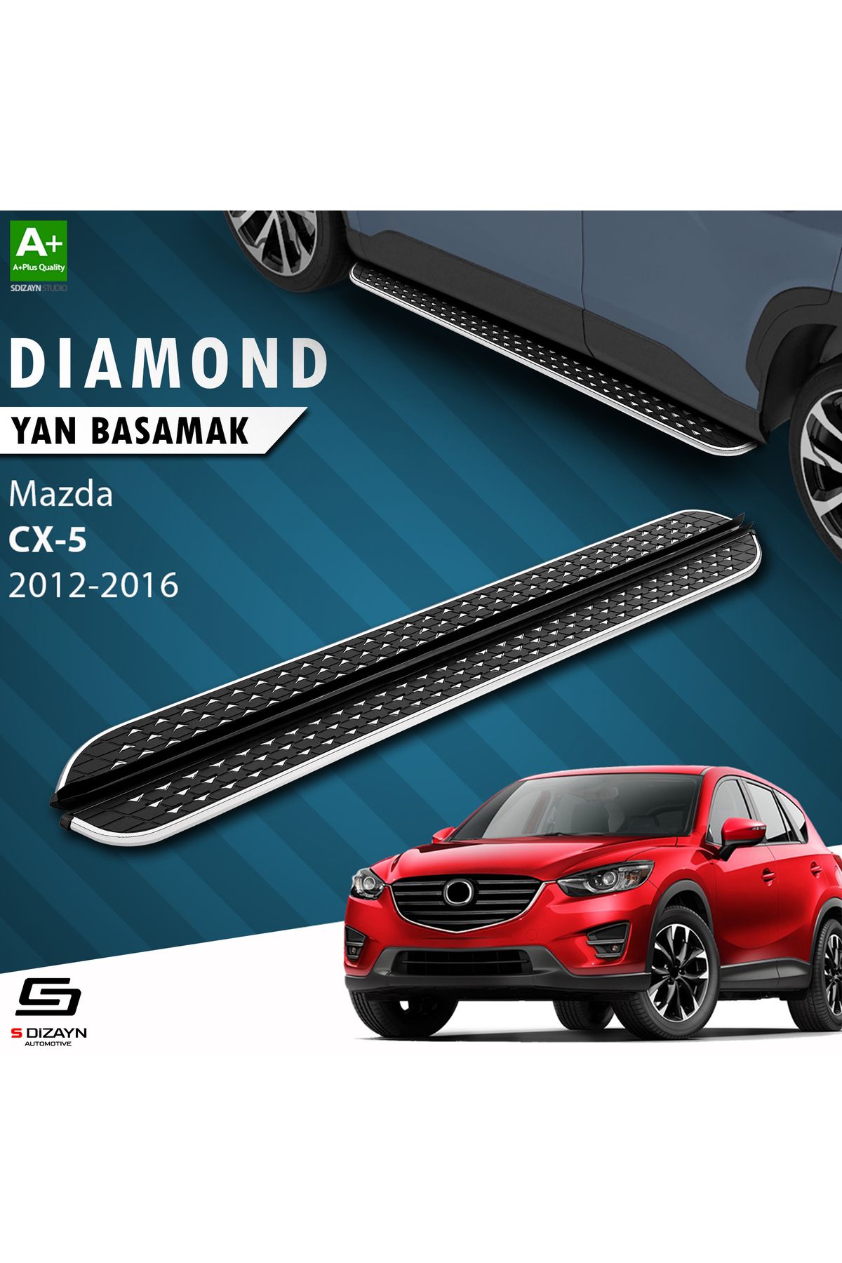 Life Tuning S-Dizayn Mazda CX-5 Diamond Krom Yan Basamak 183 Cm 2012-2016 A+ Kalite